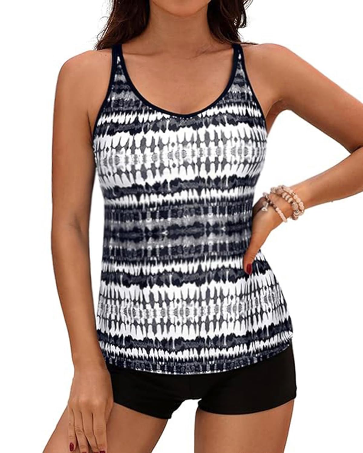 Yonique Women's 2-Piece Athletic Tankini Swimsuits with Boy Shorts - Quick-Dry Swimwear for Pool, Beach & Water Sports