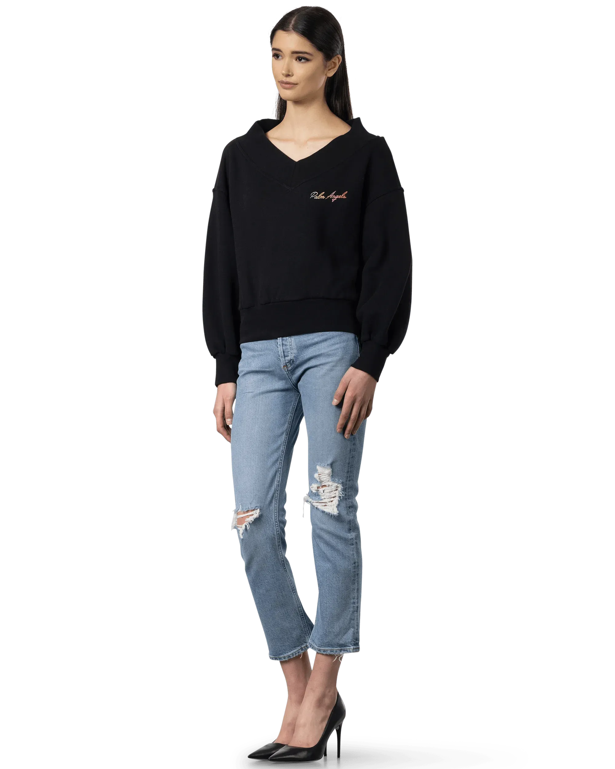 Miami Logo Off Shoulder Sweatshirt for Women - Trendy Oversized Pullover, Soft Cotton Blend, Casual Streetwear - Perfect for Beach Outings, Date Nights & Weekend Lounging