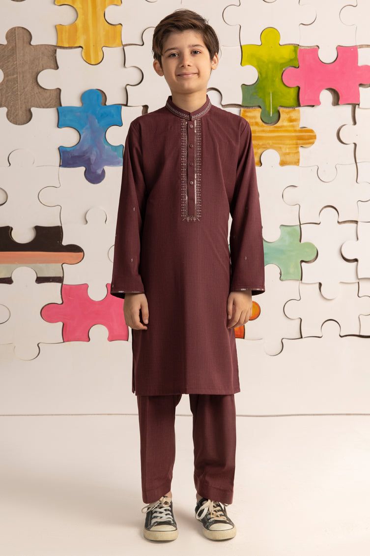 Premium Blended Red Shalwar Kameez by J. Junaid Jamshed - Elegant Pakistani Traditional Outfit for Weddings & Festivals