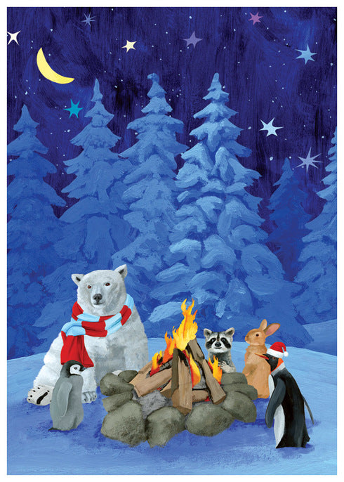 Campfire Critters Single Notecard - Handmade Greeting Card for Camping Enthusiasts - Perfect for Thank You Notes, Birthday Wishes & Outdoor-Themed Correspondence