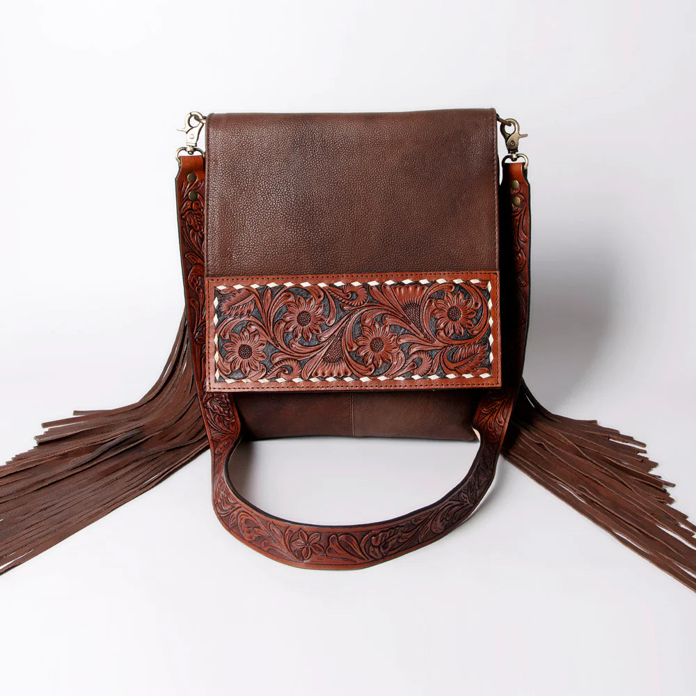 American Darling Conceal Carry Floral Leather Fringe Bag - Stylish & Functional Crossbody Purse for Women | Perfect for Everyday Use, Travel & Concealed Carry