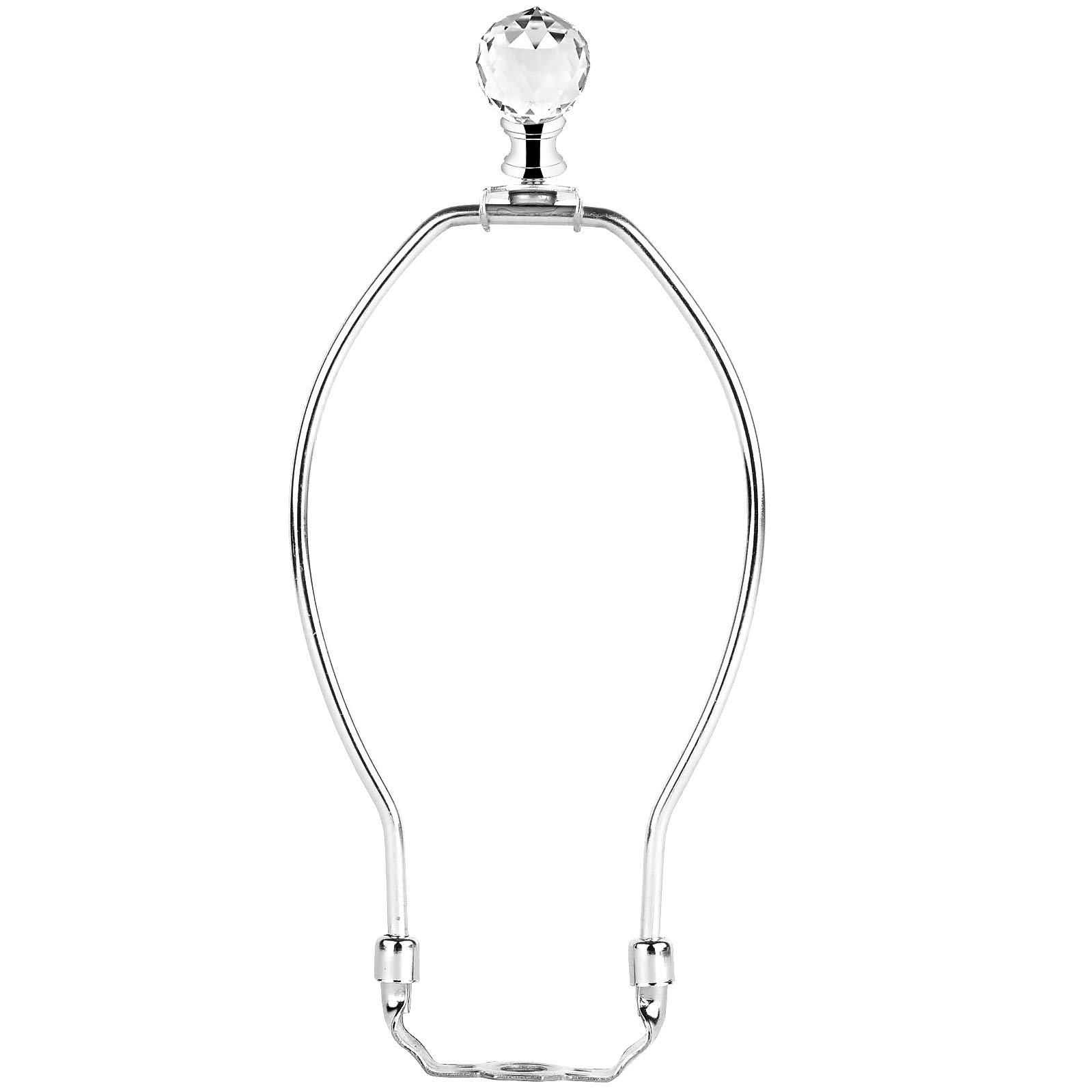 ECUDIS 8 Inch Detachable Lamp Harp Holder - Heavy Duty Lamp Shade Bracket with 3/8 Standard Saddle & Crystal Ball Finial for Table & Floor Lamps (1 Pack) - Perfect for Living Room, Bedroom, and Office Lighting Decor