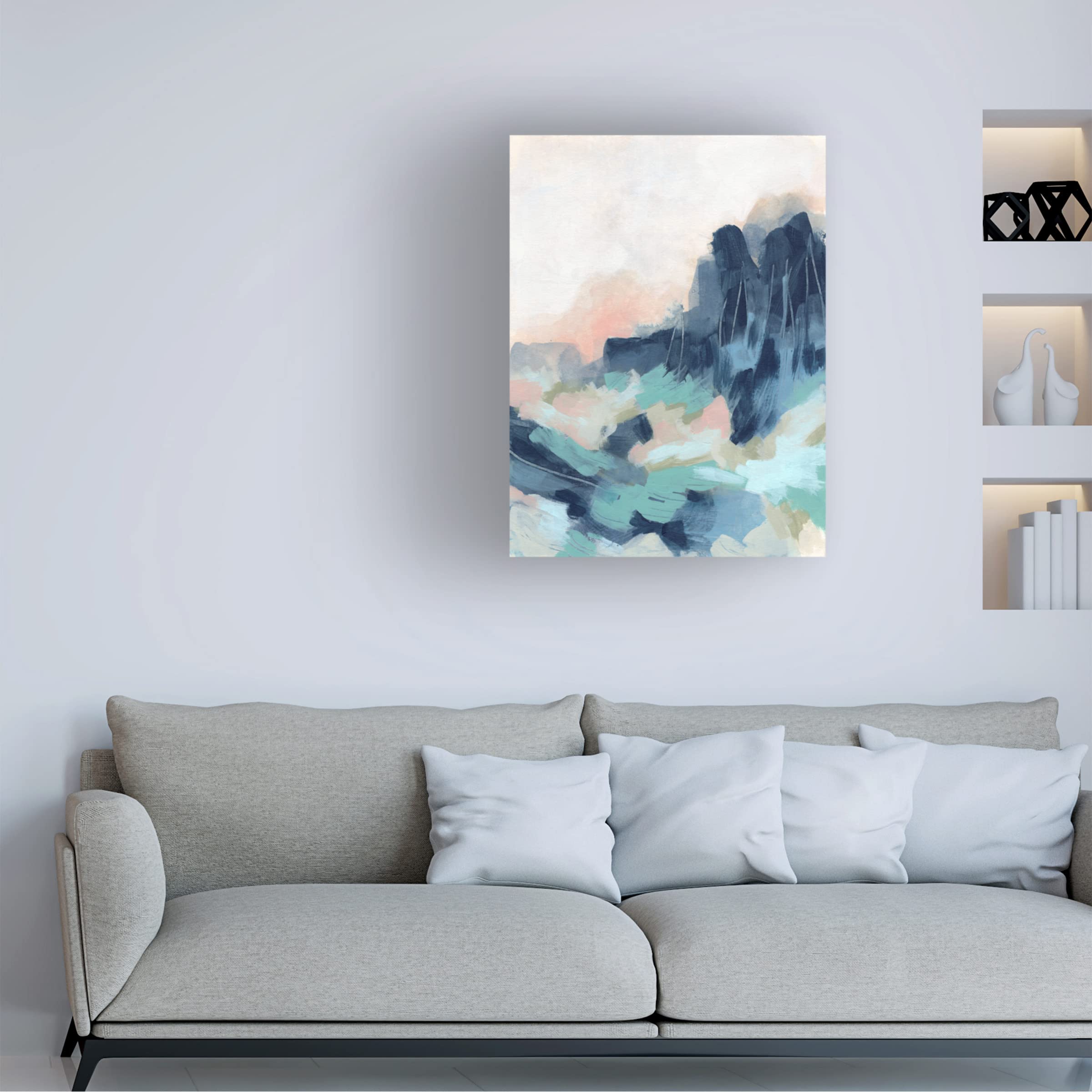 Trademark Fine Art 'Sunset Surf II' Canvas Wall Art Print by June Erica Vess - Beach Wave Painting for Coastal Home Decor, Living Room, Bedroom & Office