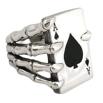 Gothic Sterling Silver Craw Spade Card Ring for Men & Women - Perfect for Halloween, Gothic Fashion, and Punk Style Accessories
