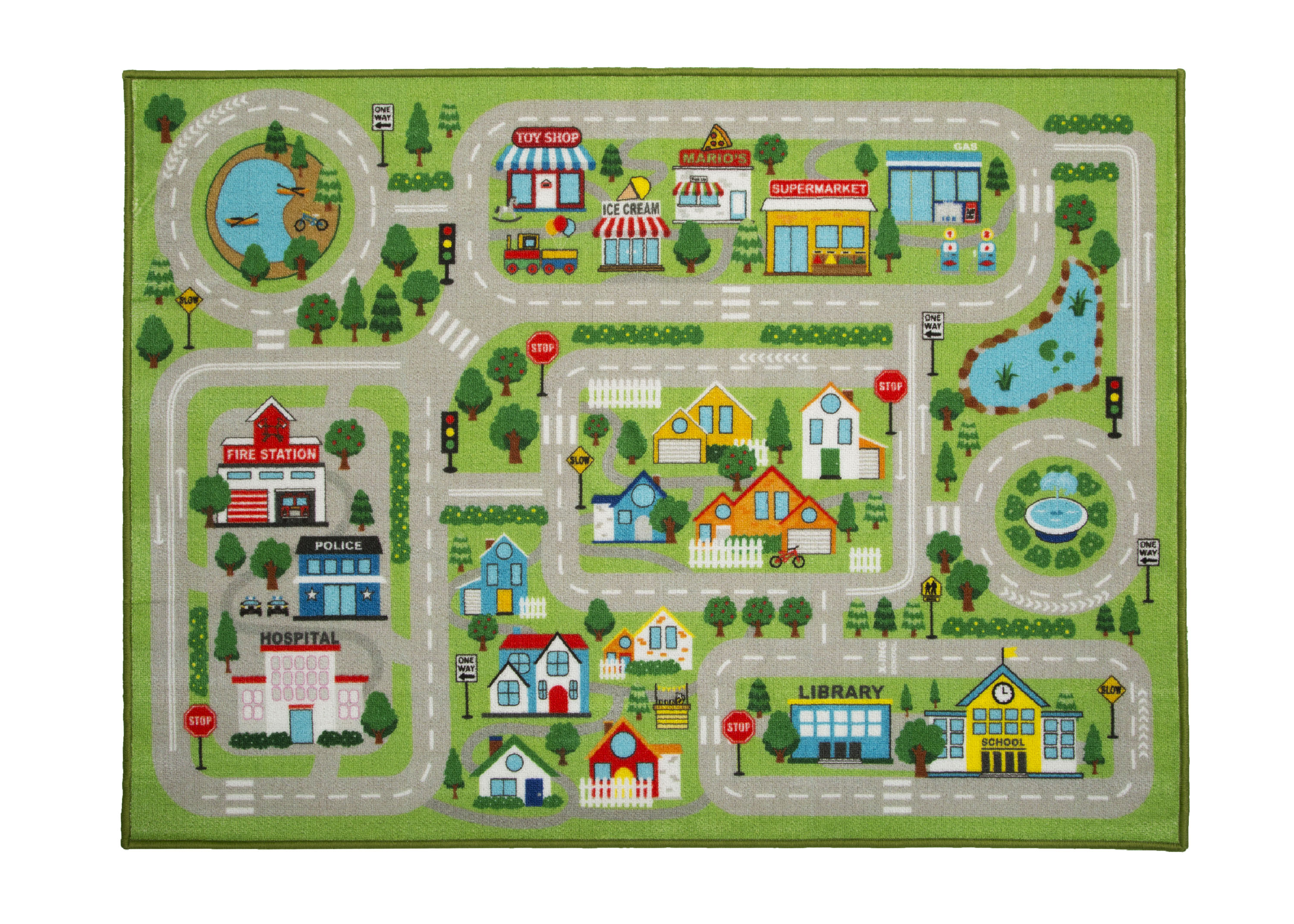 54x39 Inch Large Road Map Activity Play Rug for Kids - Perfect for Boys & Girls Playroom, Classroom, and Learning Activities