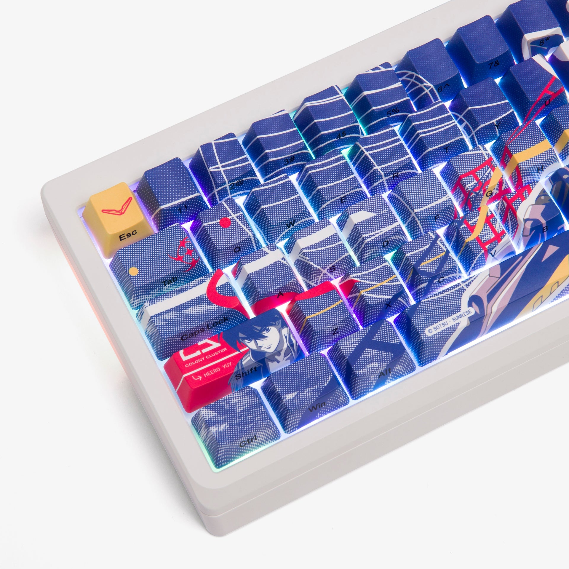 HG Summit 65 Mechanical Keyboard - Gundam Themed Custom Gaming Keyboard with RGB Backlight | Perfect for PC Gaming, Typing & Anime Enthusiasts