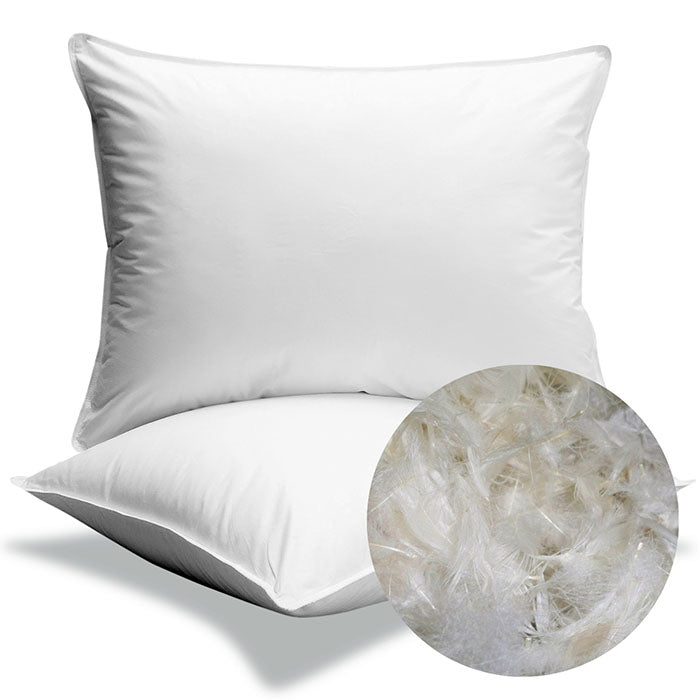 Cloud Nine Comforts 90/10 White Goose Feather & Down Pillow - Medium Support for Neck Pain Relief - Perfect for Side Sleepers & Back Sleepers - Luxury Hotel Quality Bedding for Ultimate Comfort
