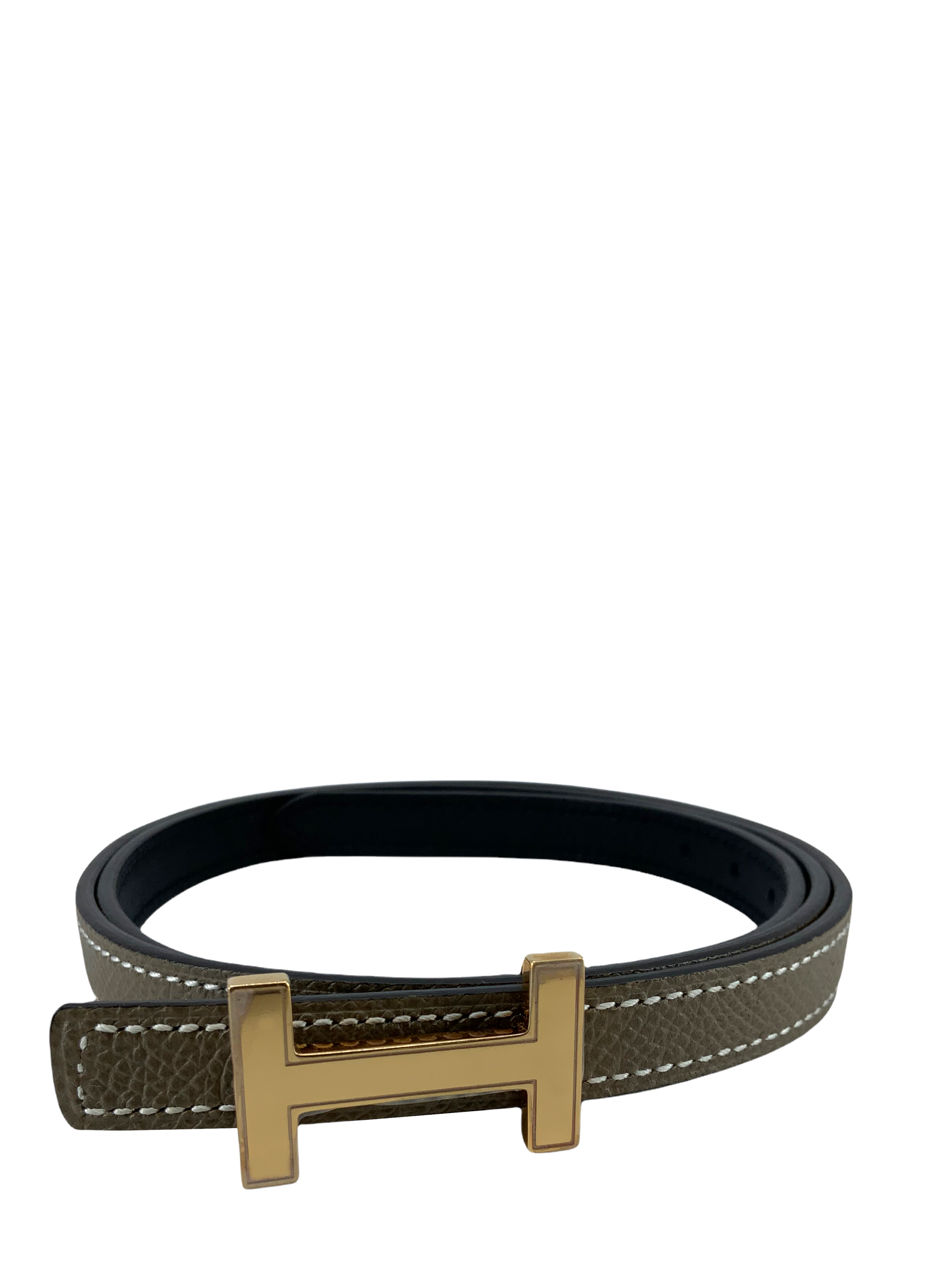 HERMES 13mm Genuine Leather Belt for Men - Classic Slim Dress Belt with Silver Buckle - Perfect for Business, Office & Formal Occasions