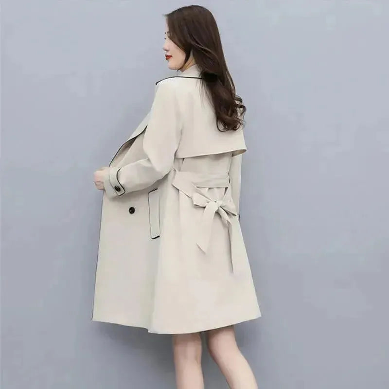 Premium Women's Mid-Length Trench Coat - Waterproof Lightweight Outerwear for Fall & Spring | Office, Travel & Casual Wear