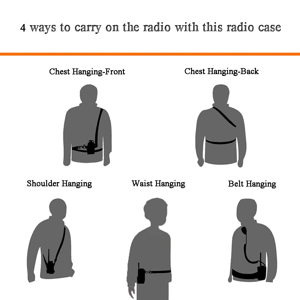 Universal Walkie Talkie Holder - Nylon Two Way Radio Holster Pouch for Kenwood, Yaesu, Icom, Motorola, Baofeng UV5R/UV82, TYT, HYT 888S, Retevis H777 - Durable MSC-20C Radio Case for Outdoor, Hiking, Security & Emergency Use