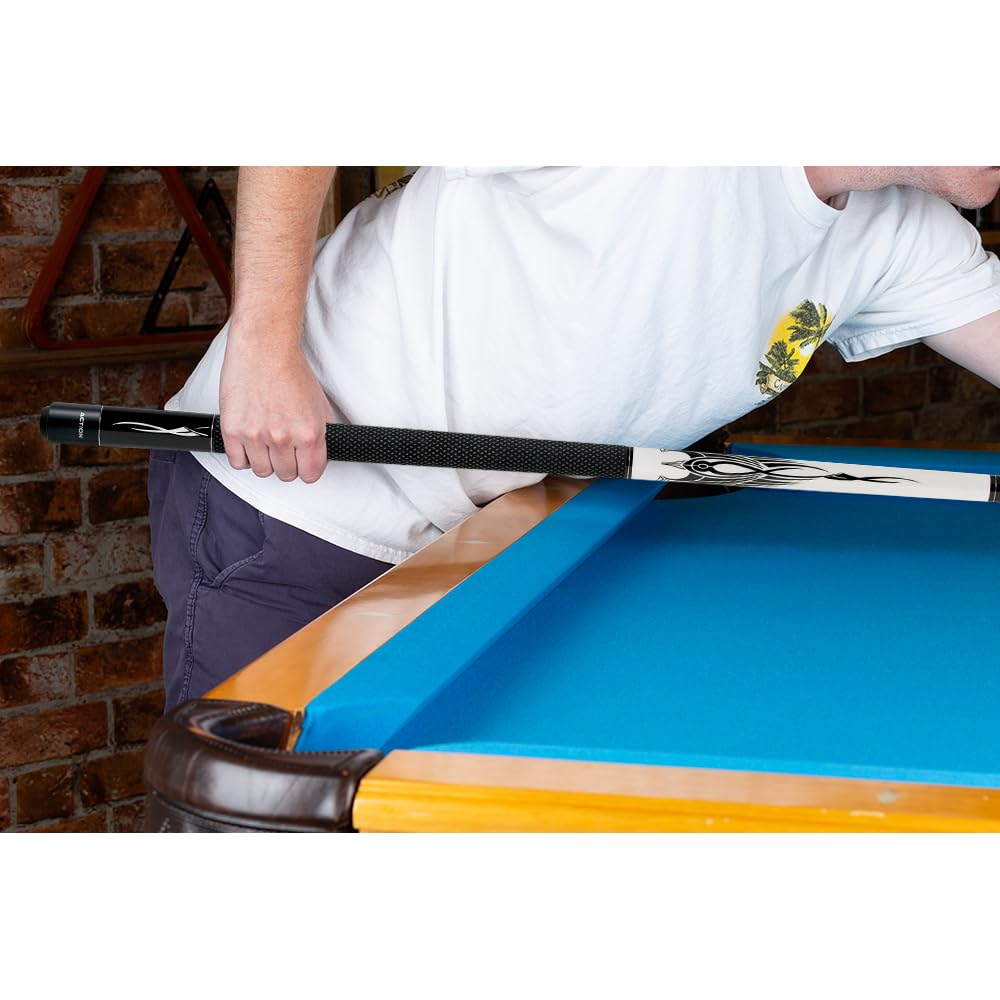 Professional Black & White Billiards Pool Cue Stick - Premium White Tip with Black Shaft for Enhanced Control | Perfect for Home Game Rooms, Bars, and Professional Tournaments