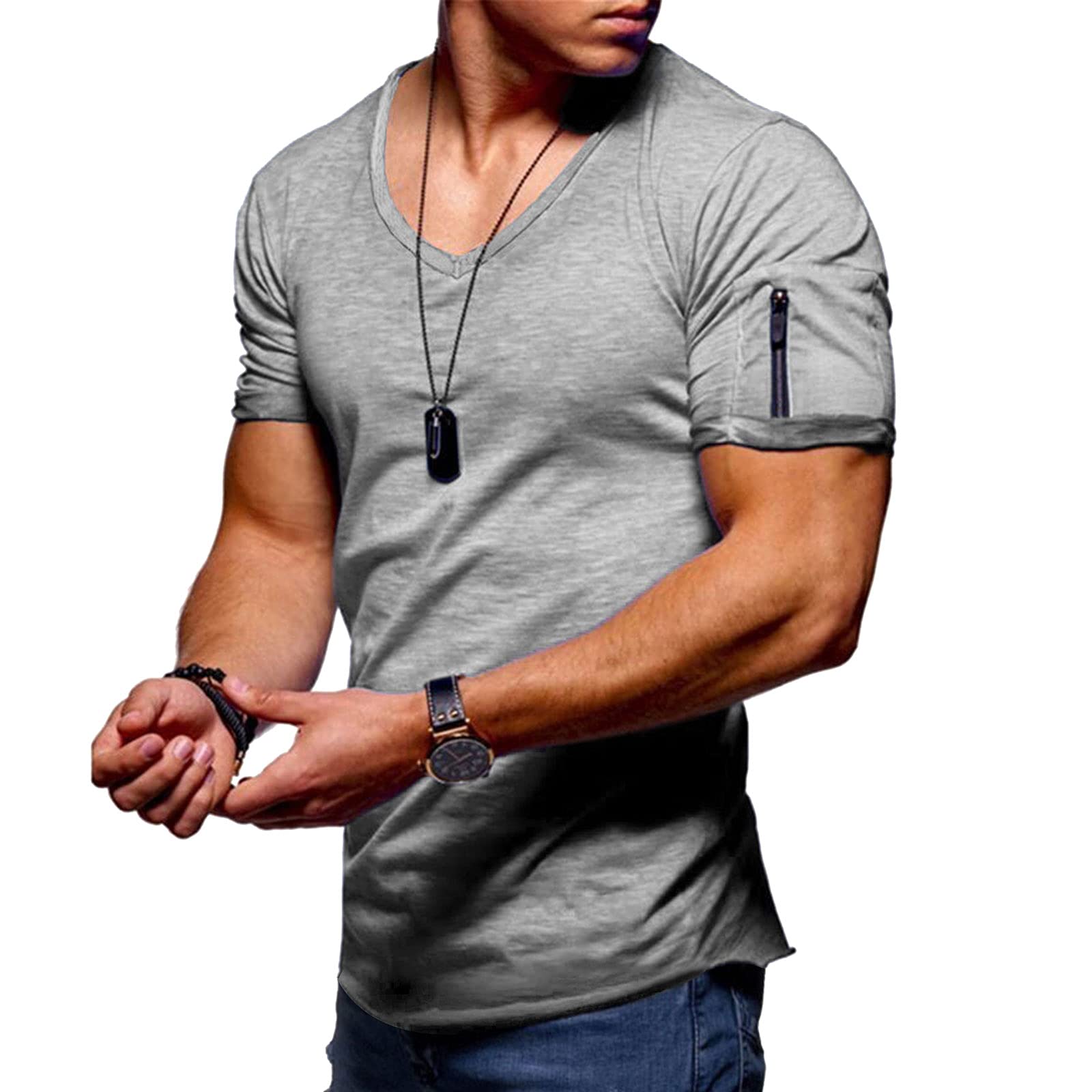 Men's Short Sleeve Muscle T-Shirts - Slim Fit Workout Shirt for Bodybuilding & Gym Training | Athletic Performance Tee for Weightlifting, Running & Casual Wear