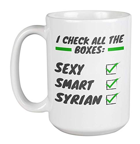 Stylish Syrian Coffee & Tea Mug - 15oz Handmade Ceramic Cup with Traditional Middle Eastern Design - Perfect for Home, Office & Souvenir Gifts