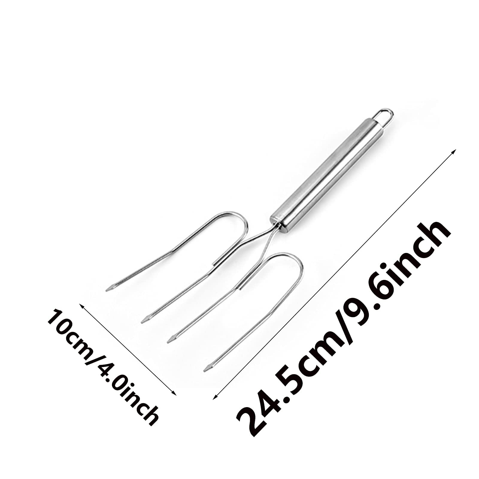 **Professional Stainless Steel Poultry Lifting Forks - 4-Prong BBQ Skewers for Turkey, Steak, Hot Dogs - Heavy Duty Metal Handle (2-Pack) - Perfect for Grilling, Roasting & Outdoor Barbecues**