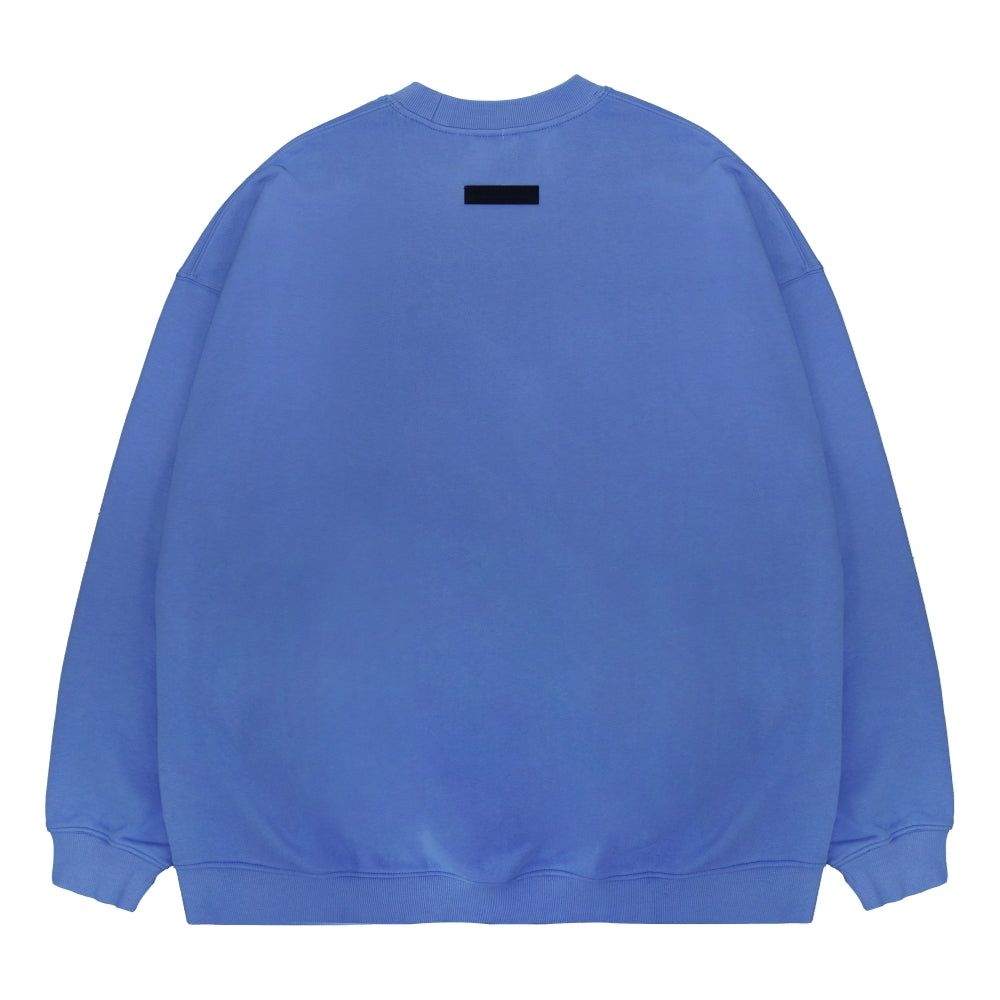 ORI Frederiqo Classic Crewneck Sweatshirt for Men - Soft Blue Cotton Pullover Hoodie - Casual Wear & Street Style Outfit