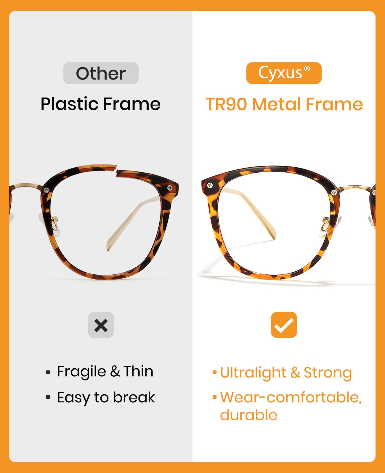 Cyxus Blue Light Blocking Glasses for Women - Anti Eye Strain & Migraine Relief, Stylish Computer Glasses for Office Work, Reading & Screen Time (Perfect for Digital Detox & Long Working Hours)