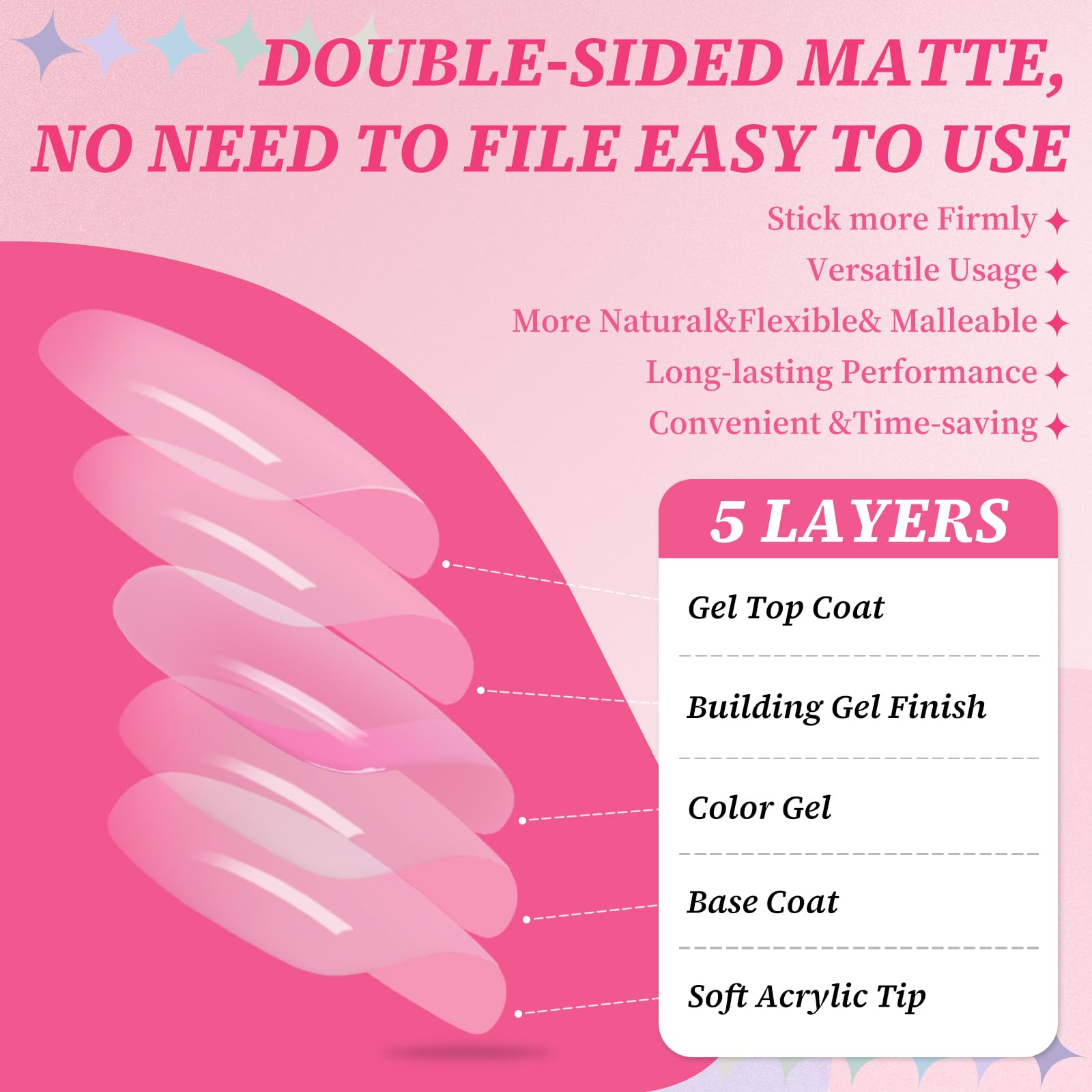 LuckForever 144pc White French Tip Press on Nails - Short Coffin Fake Nails with Glue & Adhesive Tabs | Natural Nude Ombre Manicure for Everyday Wear, Parties & Special Occasions
