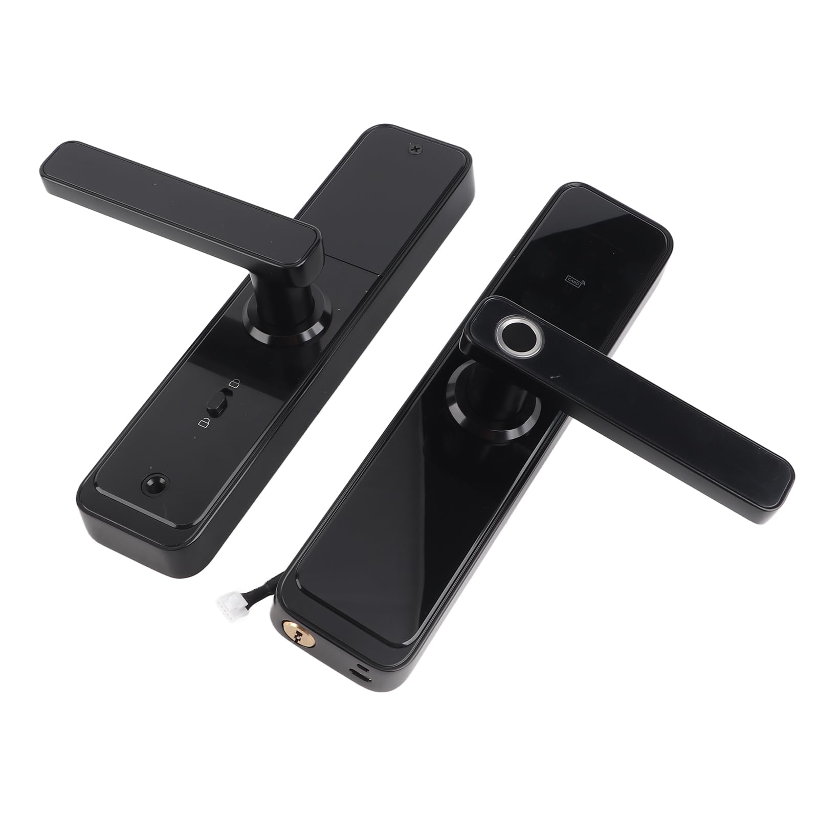 4-in-1 Smart Door Lock - Fingerprint, Key Card, Password & Mechanical Key Entry - Home Security Anti-Theft Electronic Keyless Lock for Apartments, Houses & Offices