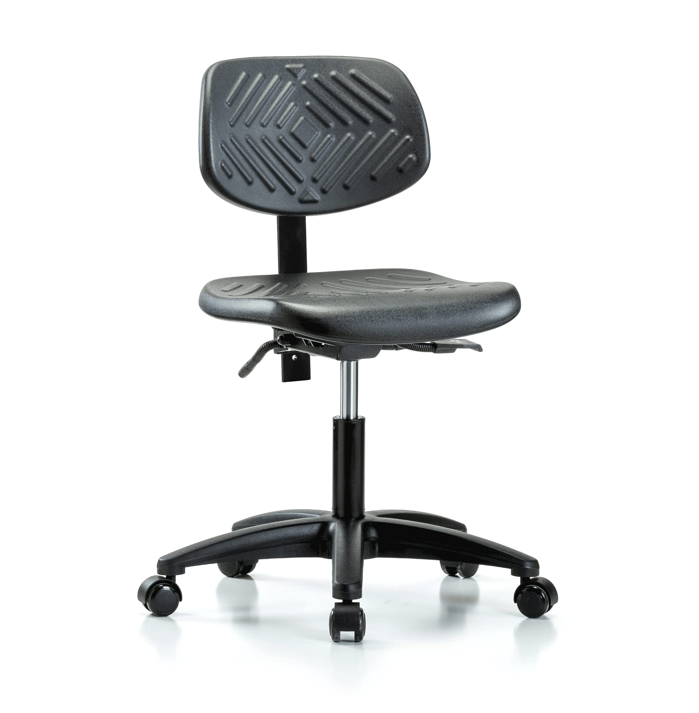 Ergonomic Industrial Chair for Hardwood & Tile Floors - Adjustable Height Office Desk Chair for Comfortable Seating - Perfect for Home Office, Workshop & Commercial Use