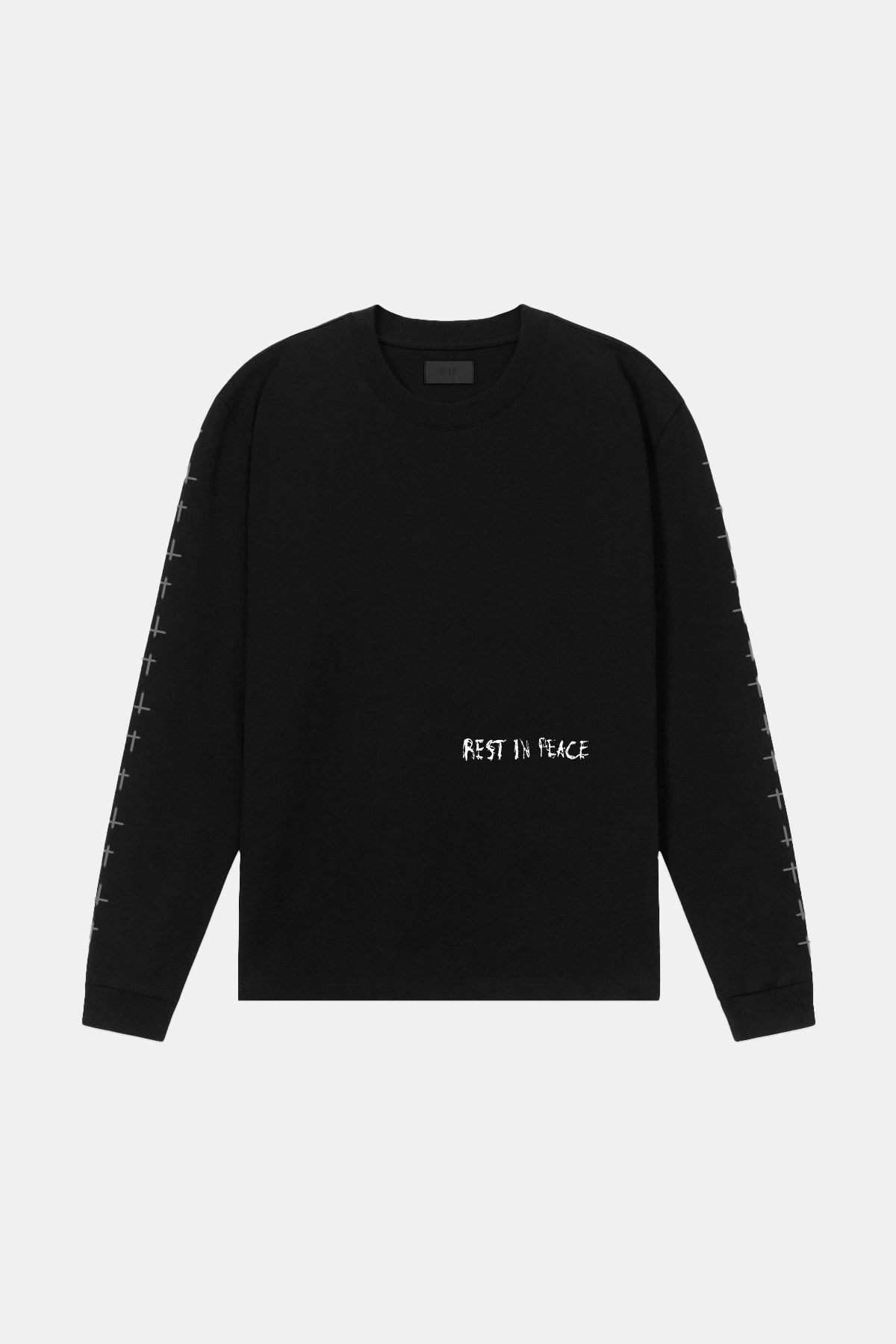 LAWRENCE Long Sleeve T-Shirt for Men - Black Cross Print Casual Top | Perfect for Streetwear, Daily Wear & Layering