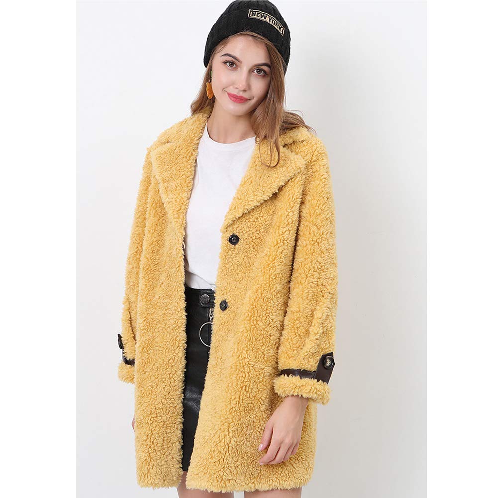 Women's Faux Fur Coat - Winter Warm Short Jacket with Turn Down Collar & Open Front Overcoat | Cozy Outerwear for Casual Outings, Date Nights & Holiday Parties