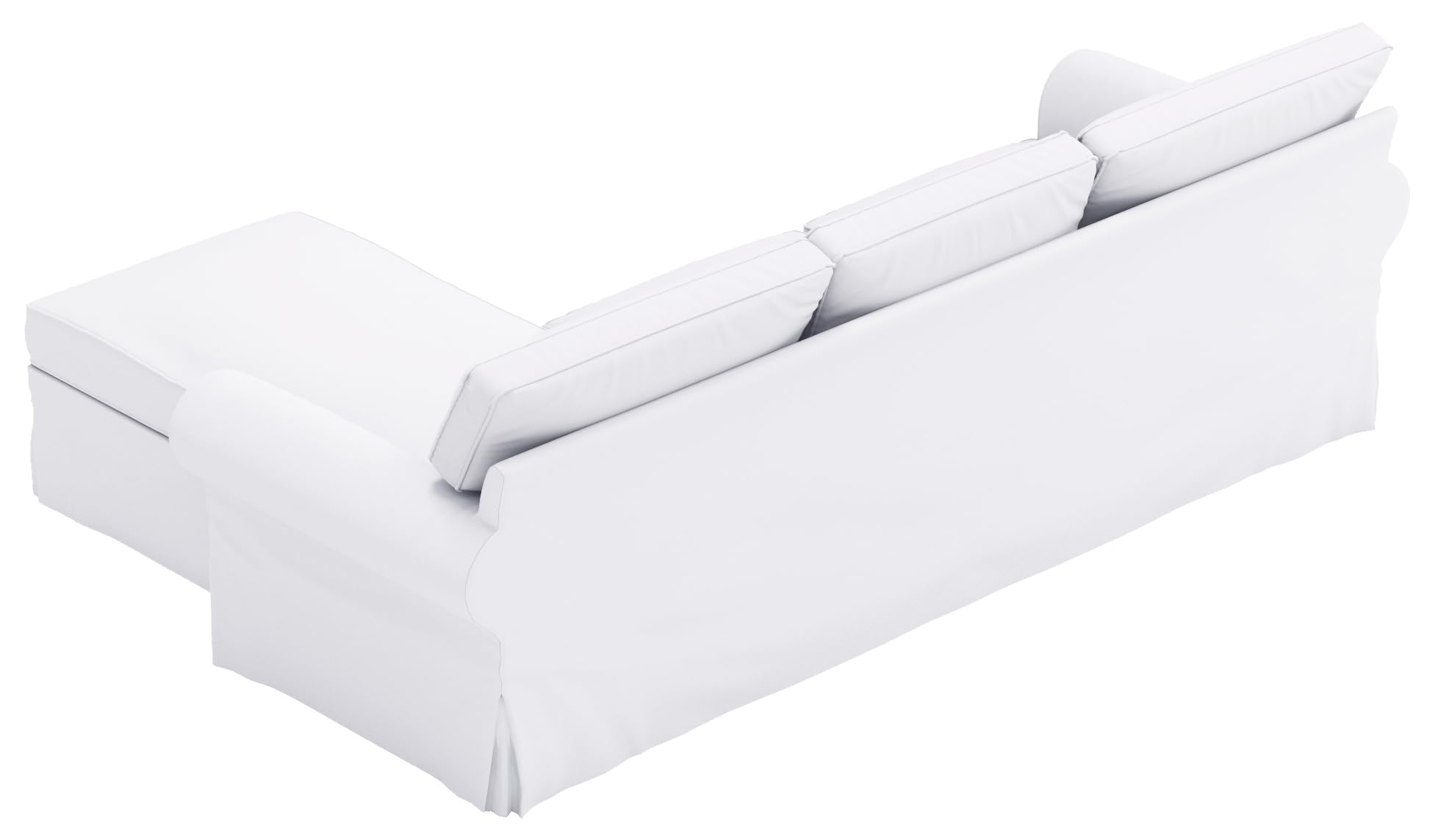 Dense Cotton Ektorp Loveseat Cover - 2 Seater Sofa Slipcover with Chaise Lounge Replacement | Compatible with IKEA Ektorp Sectional 3-Seat Sofa | White Cotton Fabric | Perfect for Living Room, Bedroom & Home Decor Protection