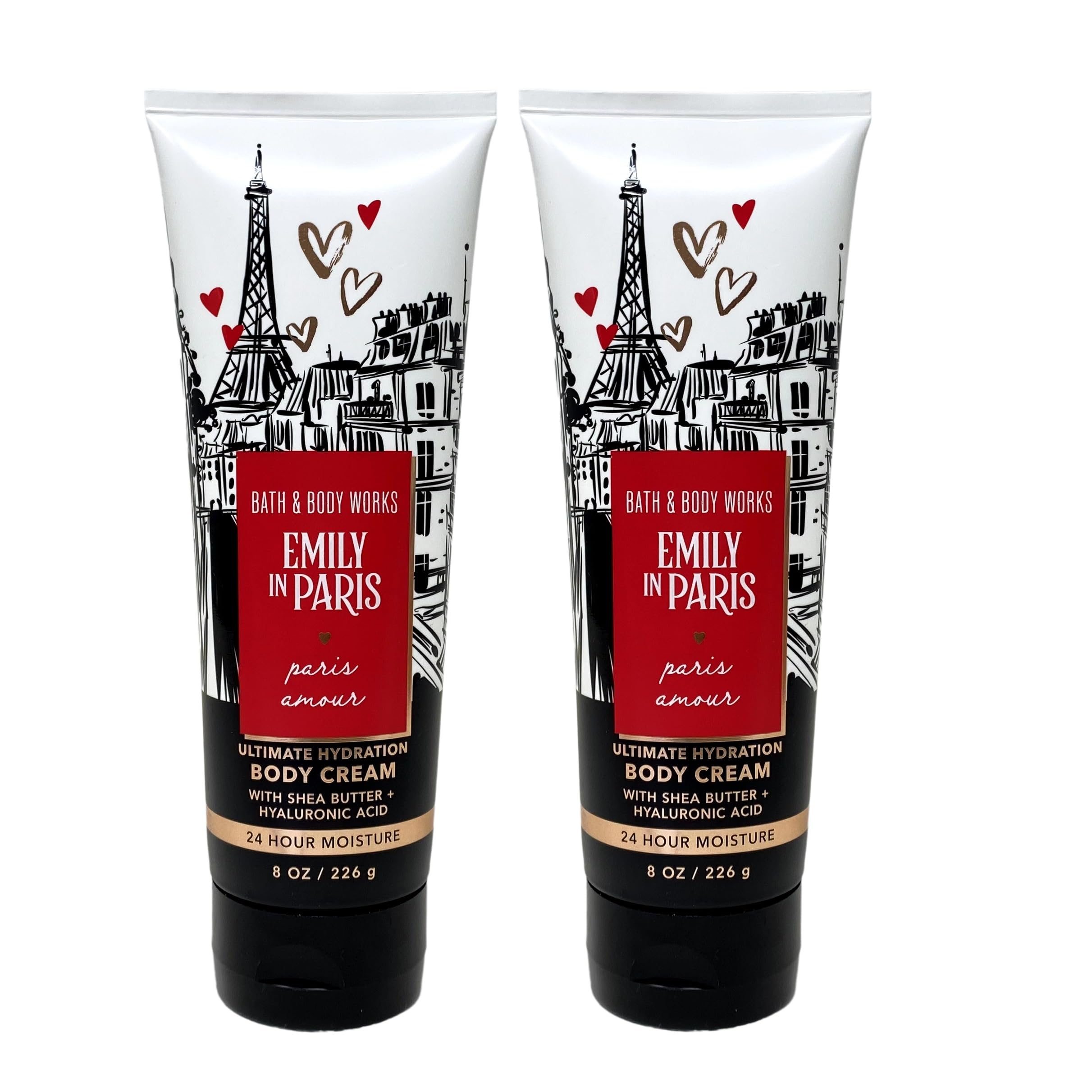 Bath & Body Works Paris Amour 2-Piece Hydrating Body Cream Gift Set - 8 oz Each | Ultra Moisturizing for Dry Skin | Perfect Valentine's Day & Anniversary Gift