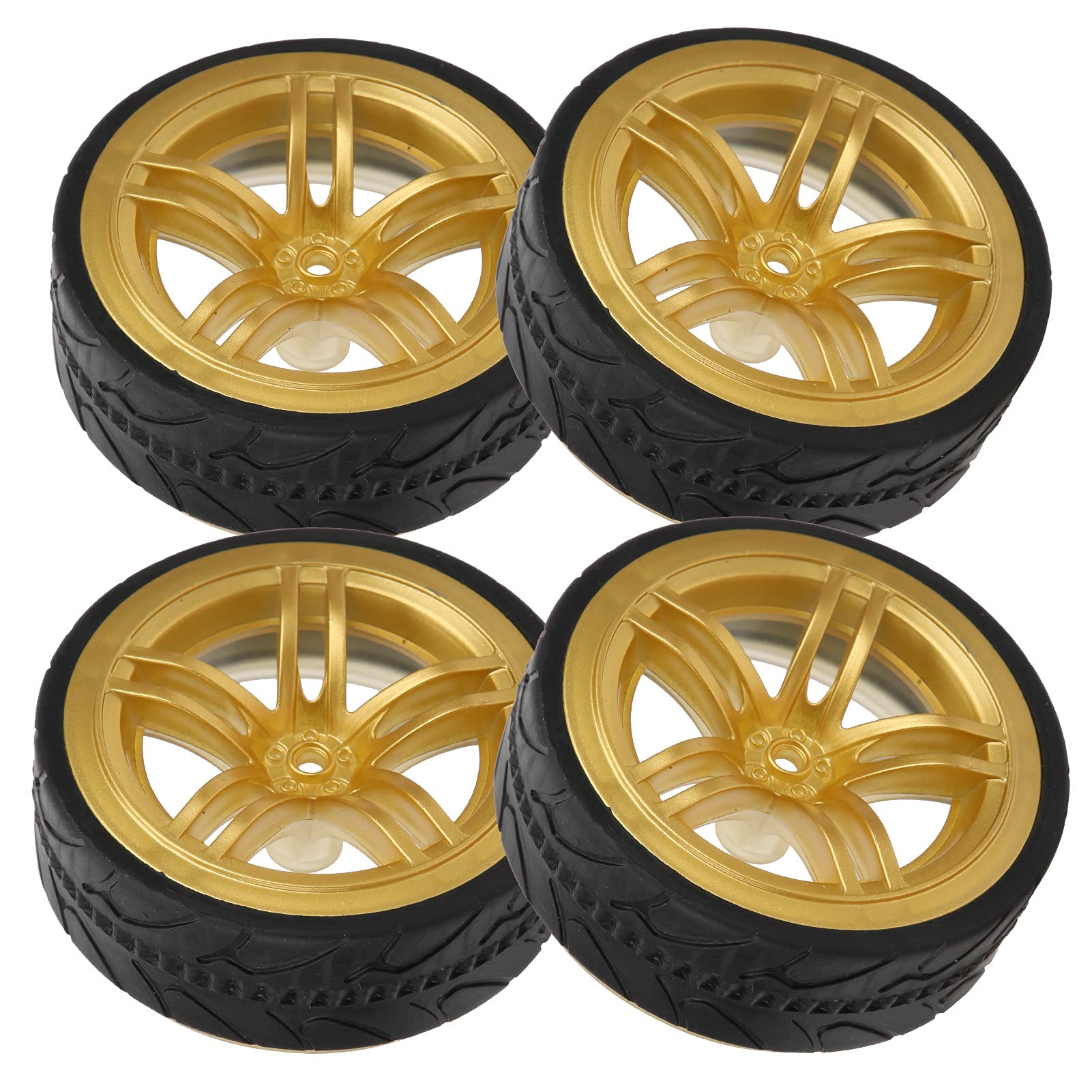 High-Performance RC Racing Wheels & Tires - Durable 1/10 Scale Wear-Resistant Plastic+Rubber Tires for RC Cars - Perfect for Drifting, Off-Road Racing & Model Car Accessories