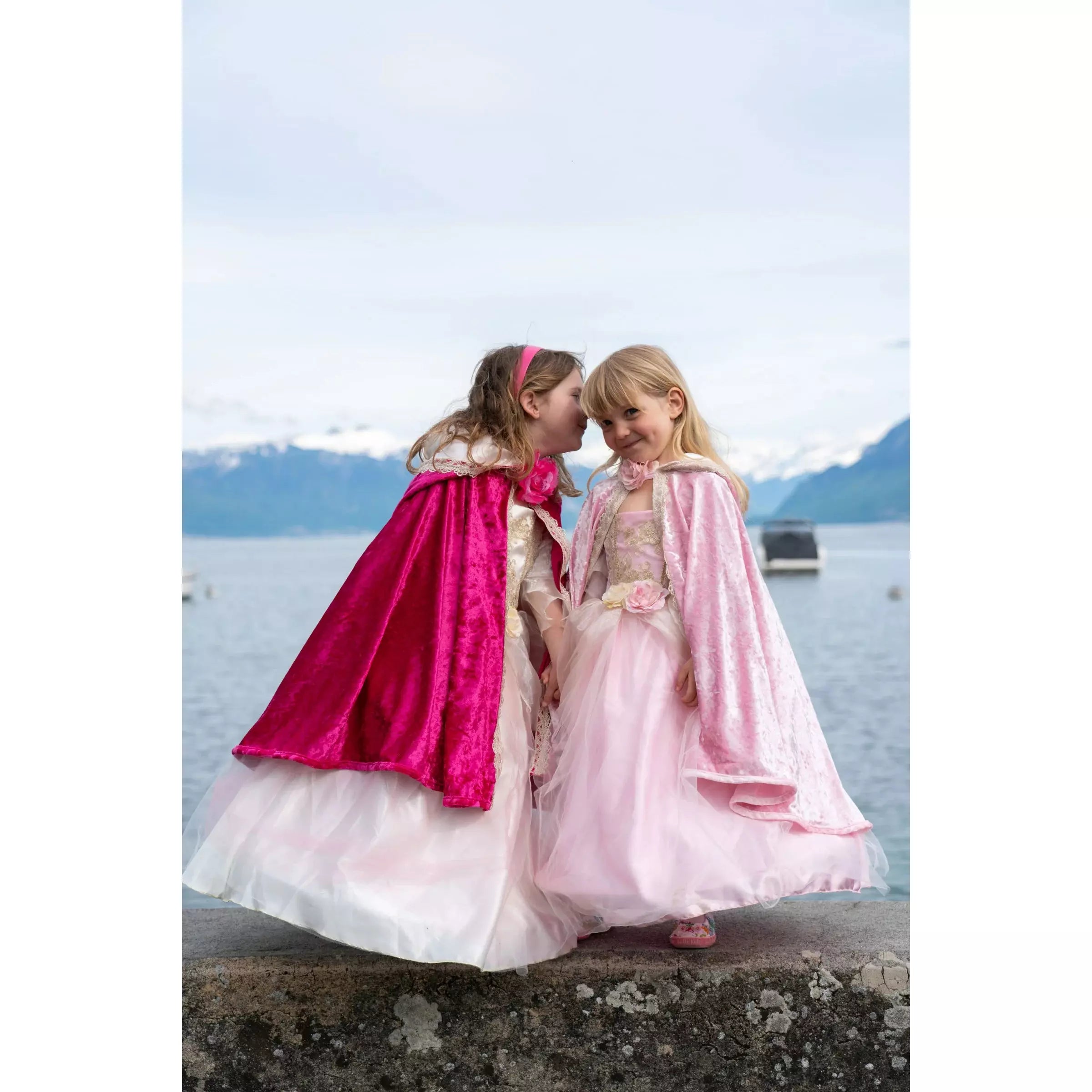 Deluxe Pink Rose Princess Cape - Elegant Costume Accessory for Girls' Dress-Up, Halloween & Birthday Parties | Perfect for Fairy Tale Play, Photo Shoots & Special Events