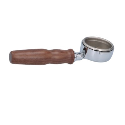 Premium Bottomless Portafilter with Walnut Wood Handle - 6.4mm Precision for Espresso Machines | Perfect for Home Baristas & Coffee Shops