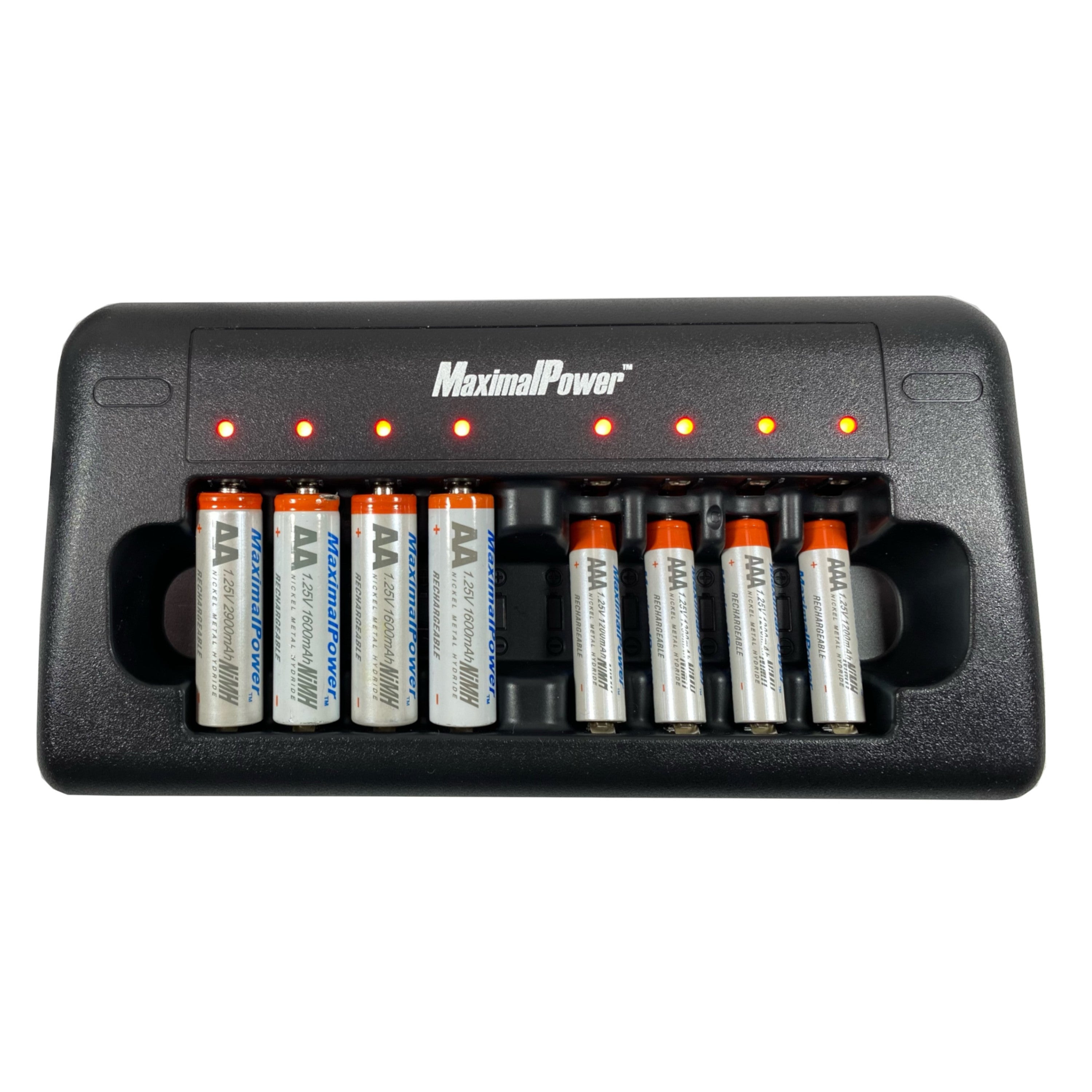 8-Port LED Ultra Fast Rechargeable Battery Charger for AA AAA Batteries - Perfect for Cameras, Game Controllers & Smart Home Devices