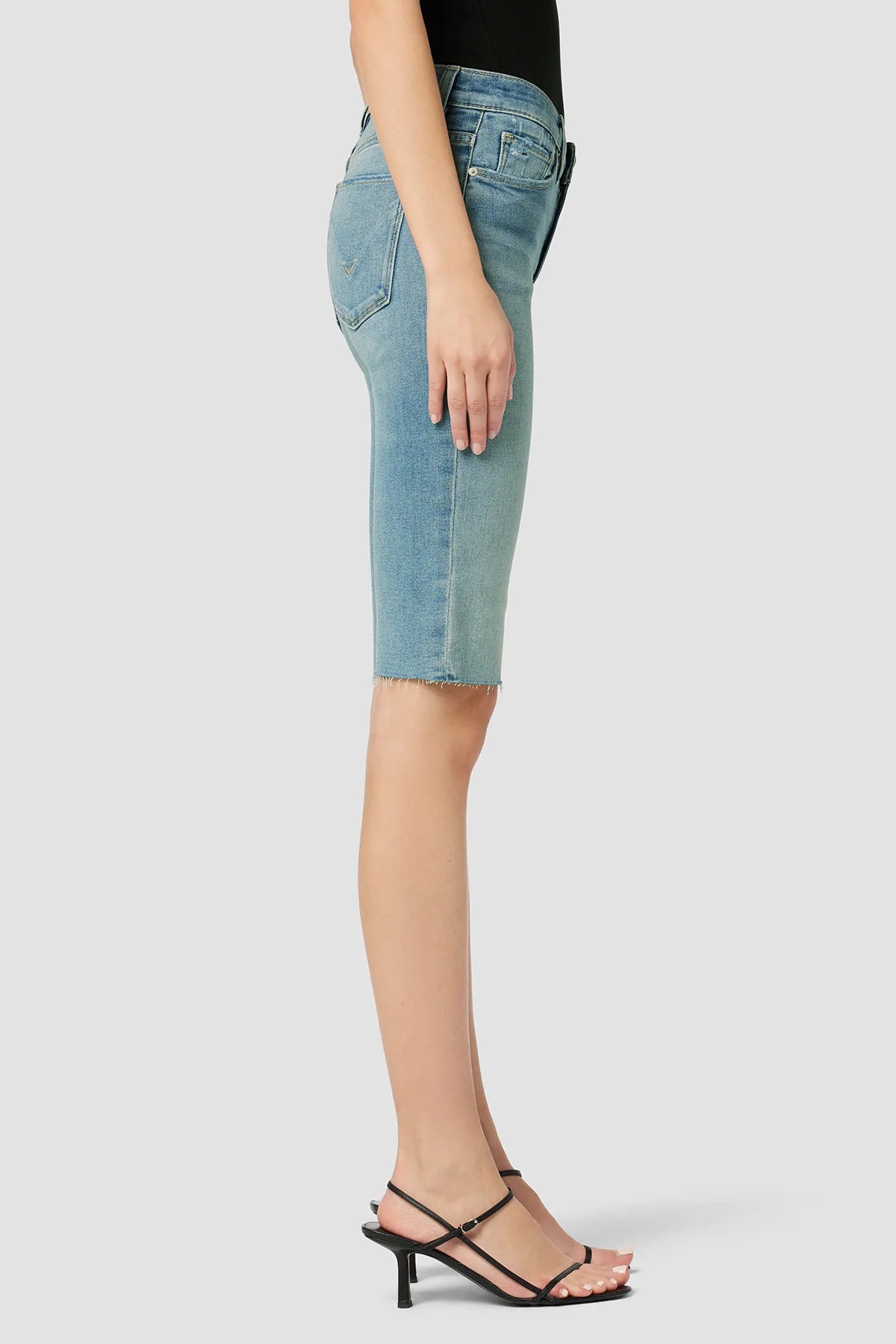 Amelia Mid Rise Shorts for Women - Comfortable Stretch Denim Shorts with High Waist | Perfect for Summer, Beach, and Casual Outings