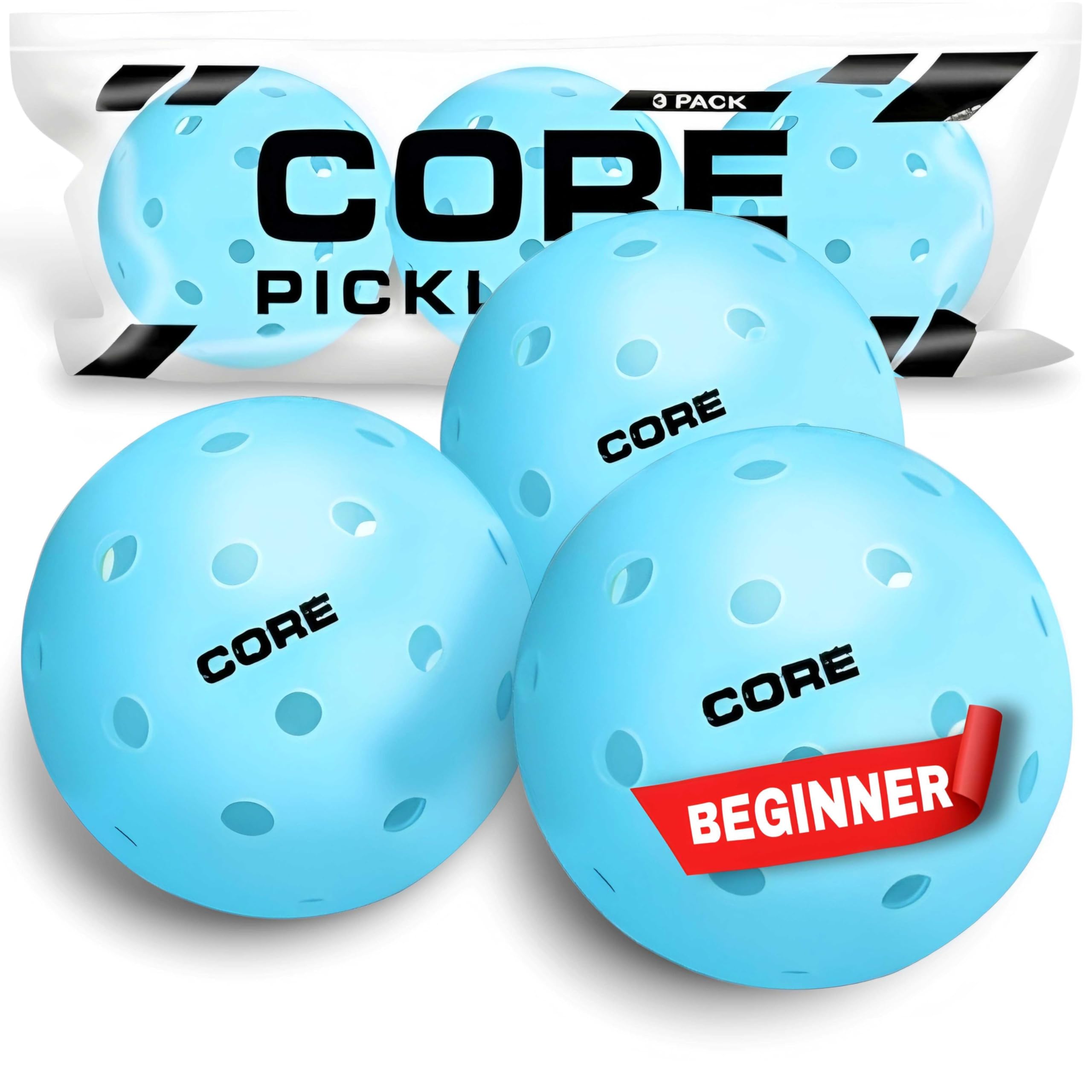 Premium Outdoor Pickleball Balls - USAPA Approved 40-Hole Polypropylene Balls for Professionals & All Skill Levels (Set of 4-50) - Durable Seamless Design for Tournament Play & Backyard Games