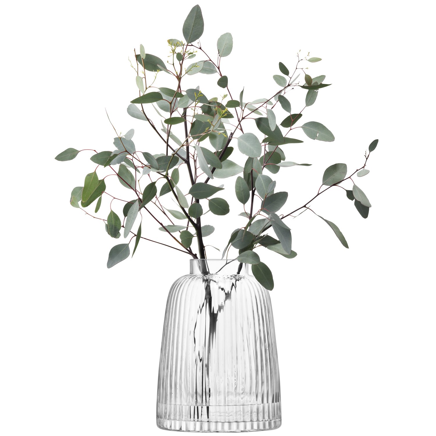 LSA International Pleat Vase - 10.25 Inch Clear Glass Decorative Vase for Home Decor, Wedding Centerpieces & Floral Arrangements