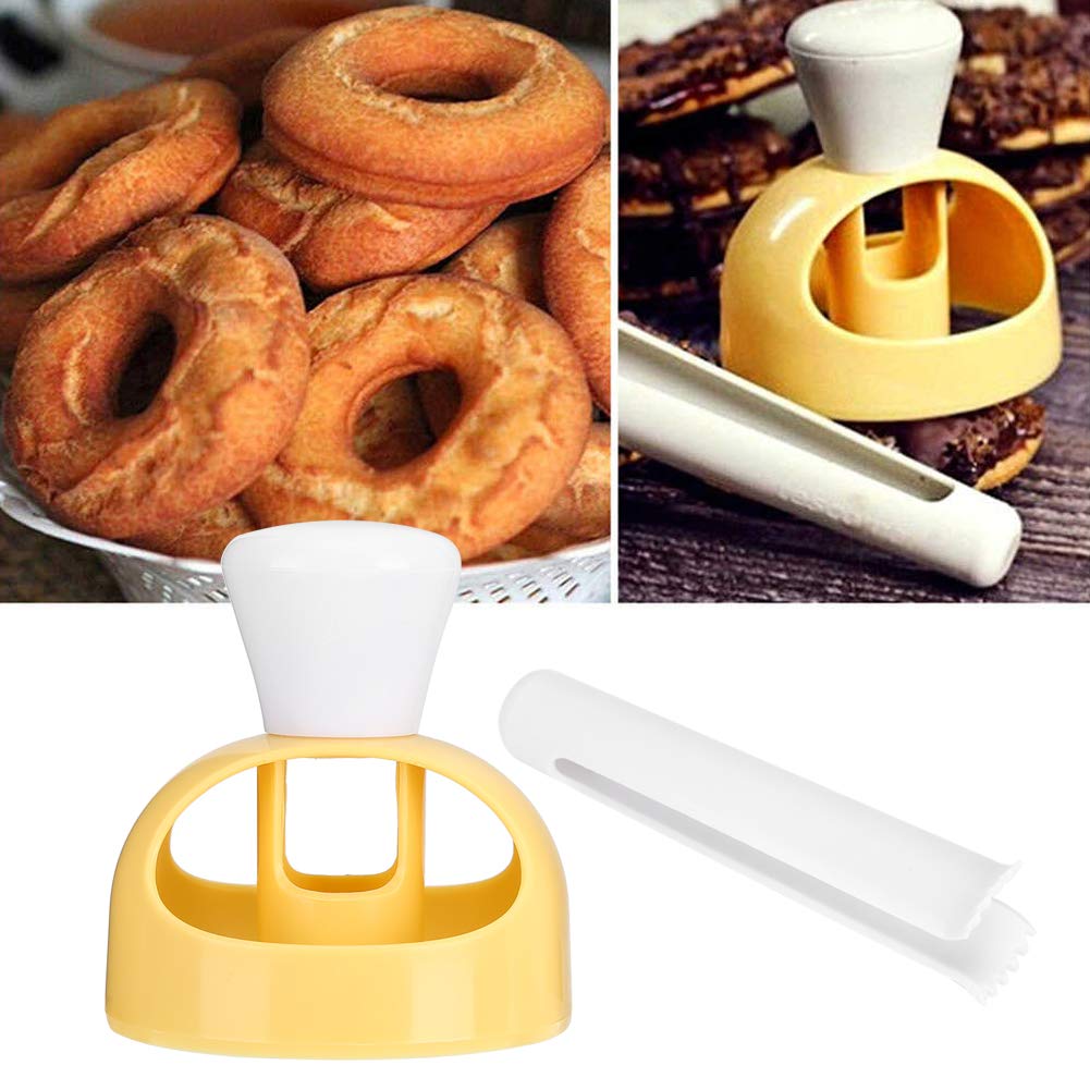 Non-Stick Plastic Donut Maker Tool Set - Fondant Cake, Bread, Pastry & Dessert Baking DIY Kit with Doughnut Cutter & Pliers - Perfect for Home Bakeries, Party Treats & Kids Cooking Activities