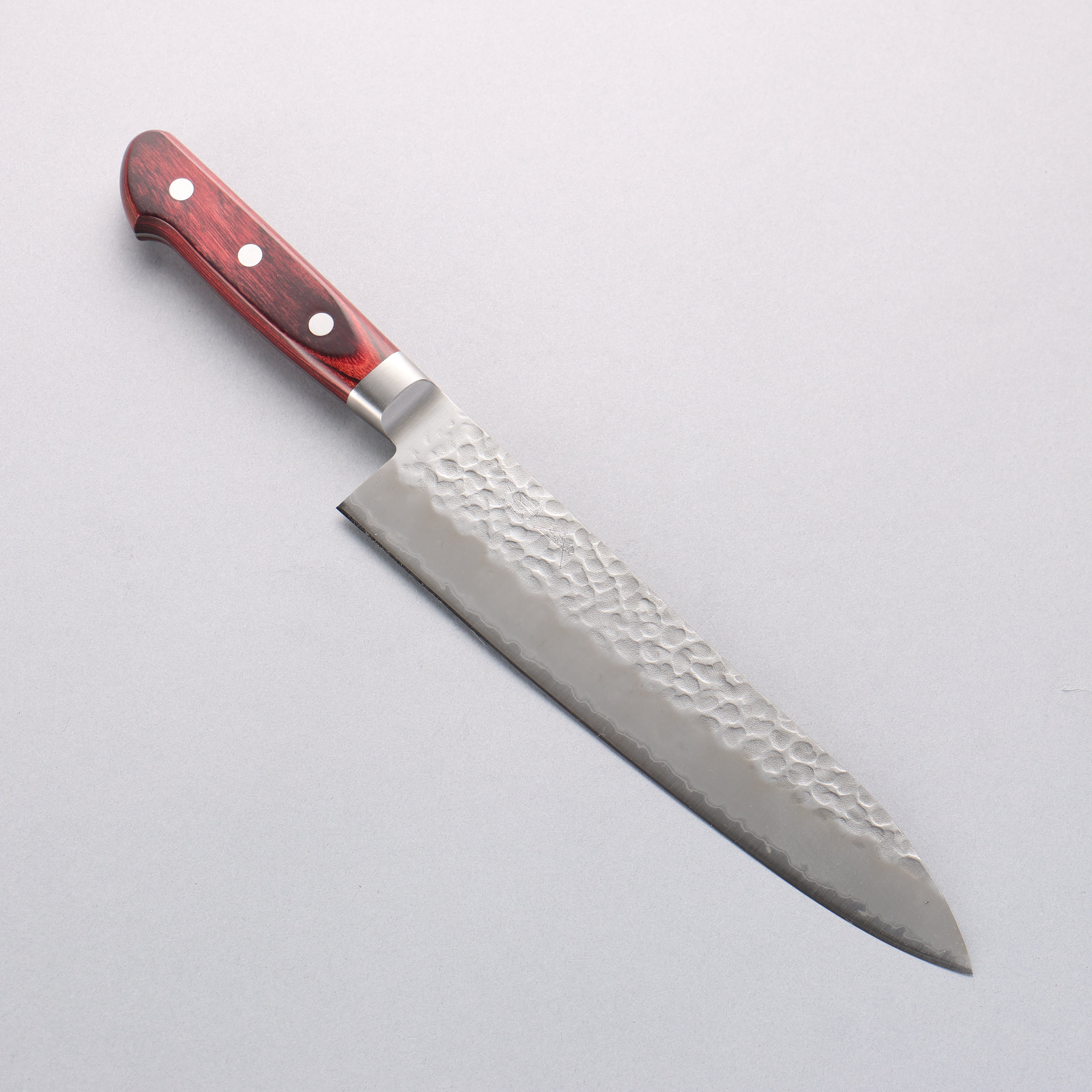 Premium Seisuke Blue Super Hammered Gyuto 210mm Japanese Chef Knife with Red Pakka Wood Handle - Perfect for Sushi, Meat Cutting & Professional Kitchen Use