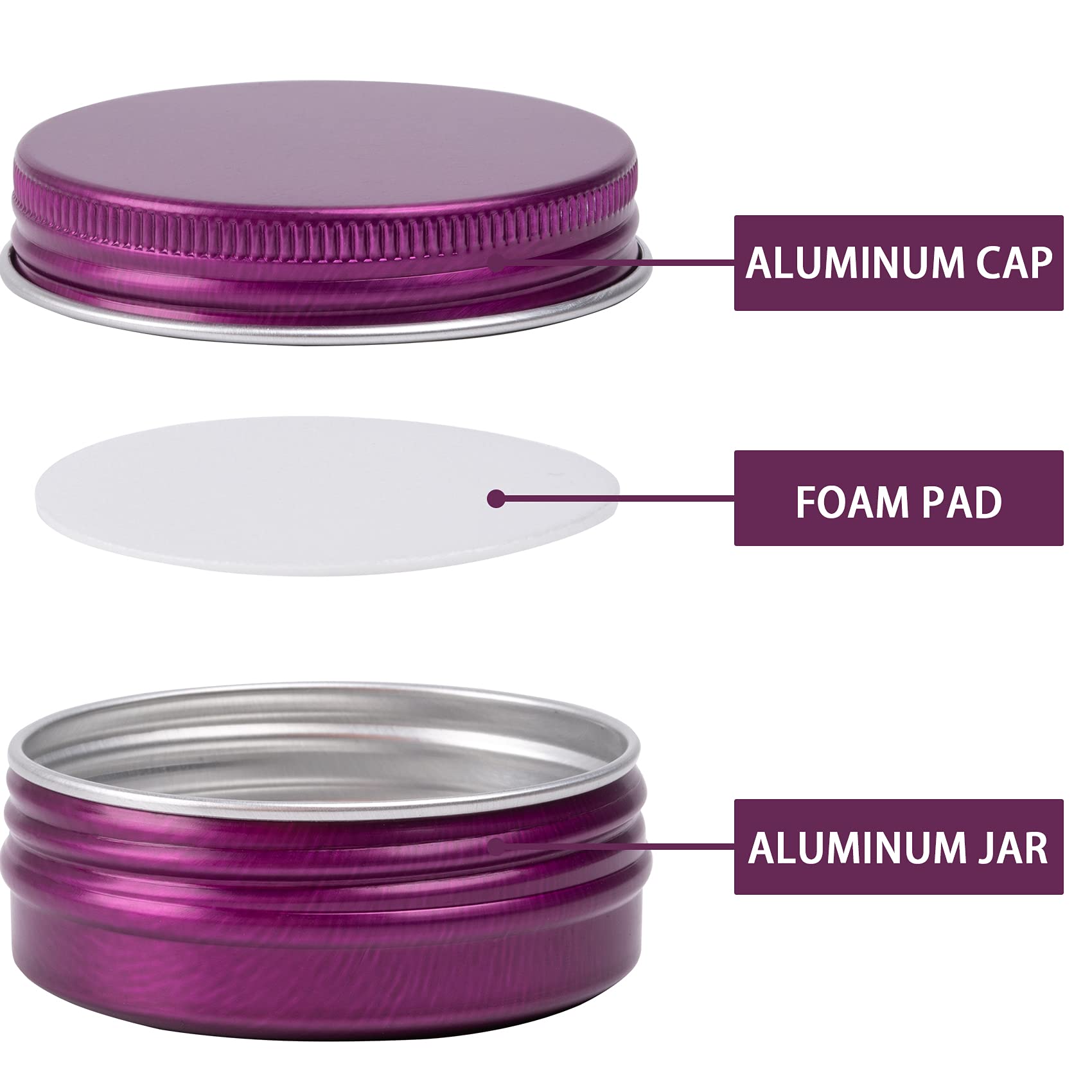 1 oz / 30ml Bulk Screw Top Aluminum Tin Jars with Lids - Airtight Purple Containers for DIY Beauty, Crafts & Travel Essentials (Pack of 12) - Perfect for Lip Balm, Salve, Cream Storage & Small Item Organization