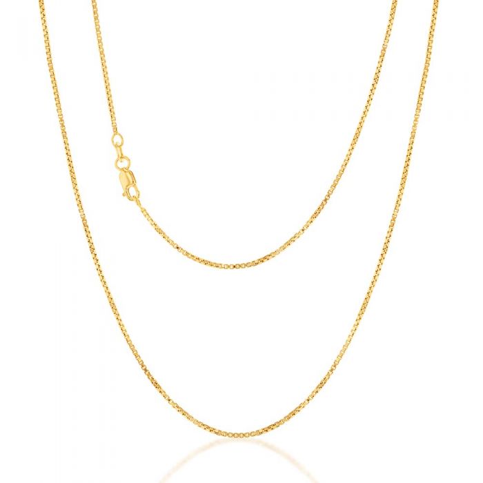 9 Carat Silver Filled Box Chain Necklace 50cm (20 Inches) - Elegant Layering Jewelry for Women, Perfect for Everyday Wear & Special Occasions