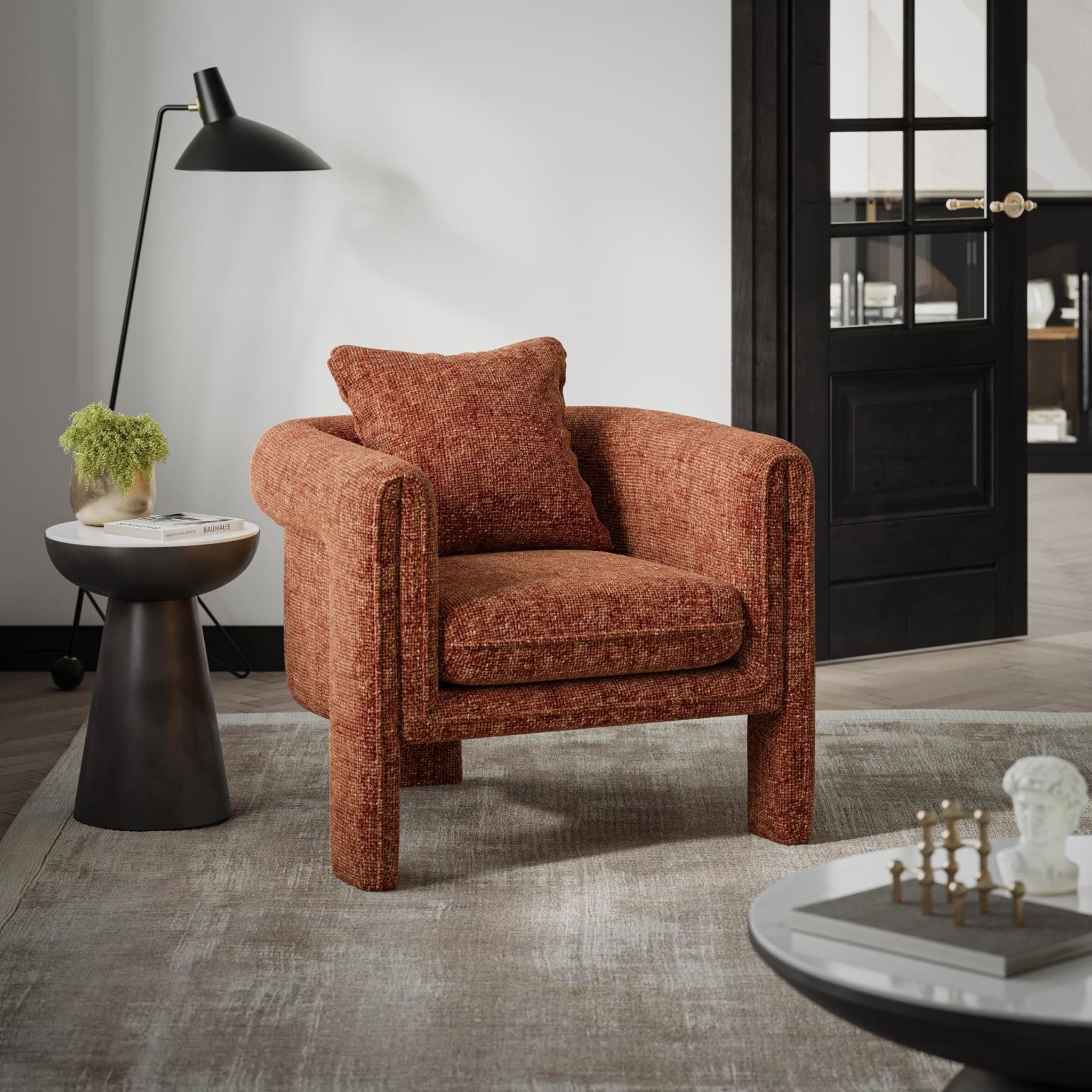 Adley Accent Chair - Modern Upholstered Living Room Chair with Solid Wood Legs | Perfect for Home Office, Bedroom, or Reading Nook
