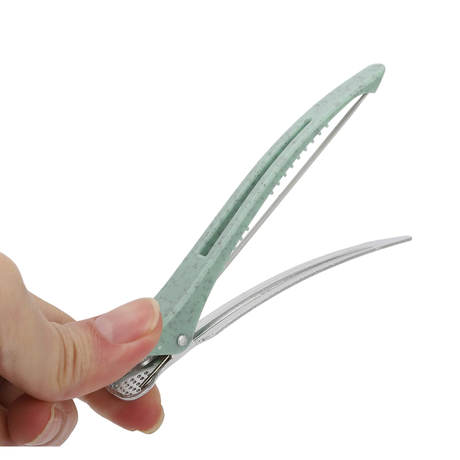 6pcs Professional Duckbill Hair Clips for Women & Girls - Salon Quality Styling & Sectioning Hair Clips (Green) - Perfect for Hairdressing, Salon Use & Home Styling