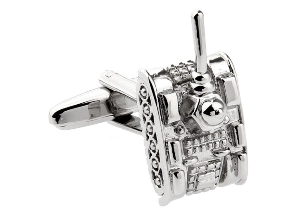 Premium MRCUFF Tank Pair Cufflinks Set - Elegant Stainless Steel Cuff Links for Men with Gift Box & Polishing Cloth - Perfect for Weddings, Business Meetings & Formal Events