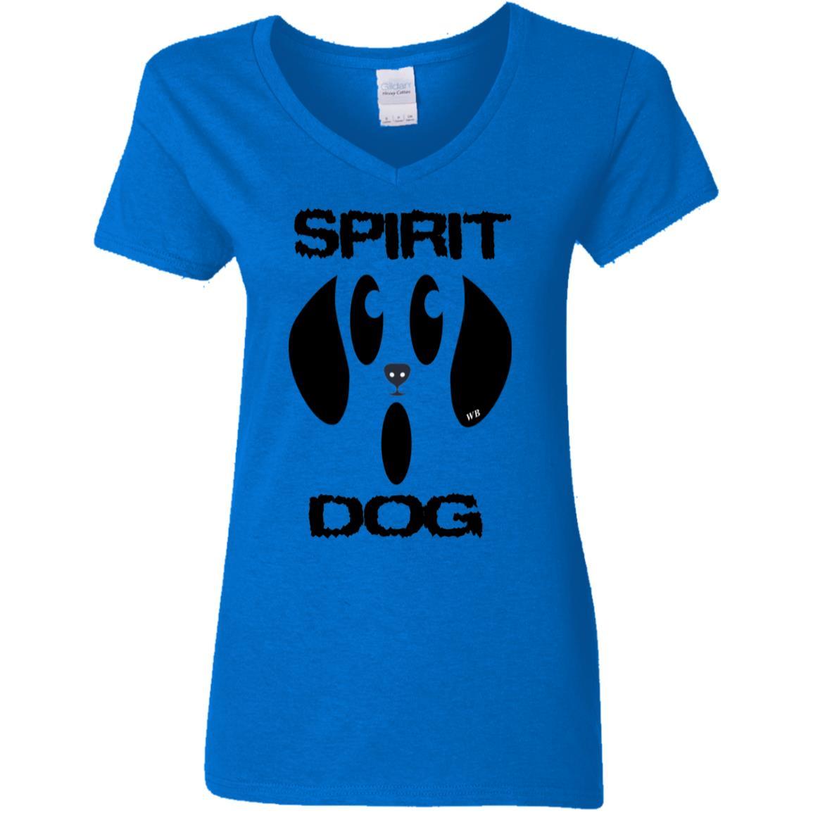 Spirit Dog Halloween T-Shirt for Women - 5.3 oz V-Neck Tee | Funny Wine Lover Gift | Perfect for Halloween Parties & Casual Wear