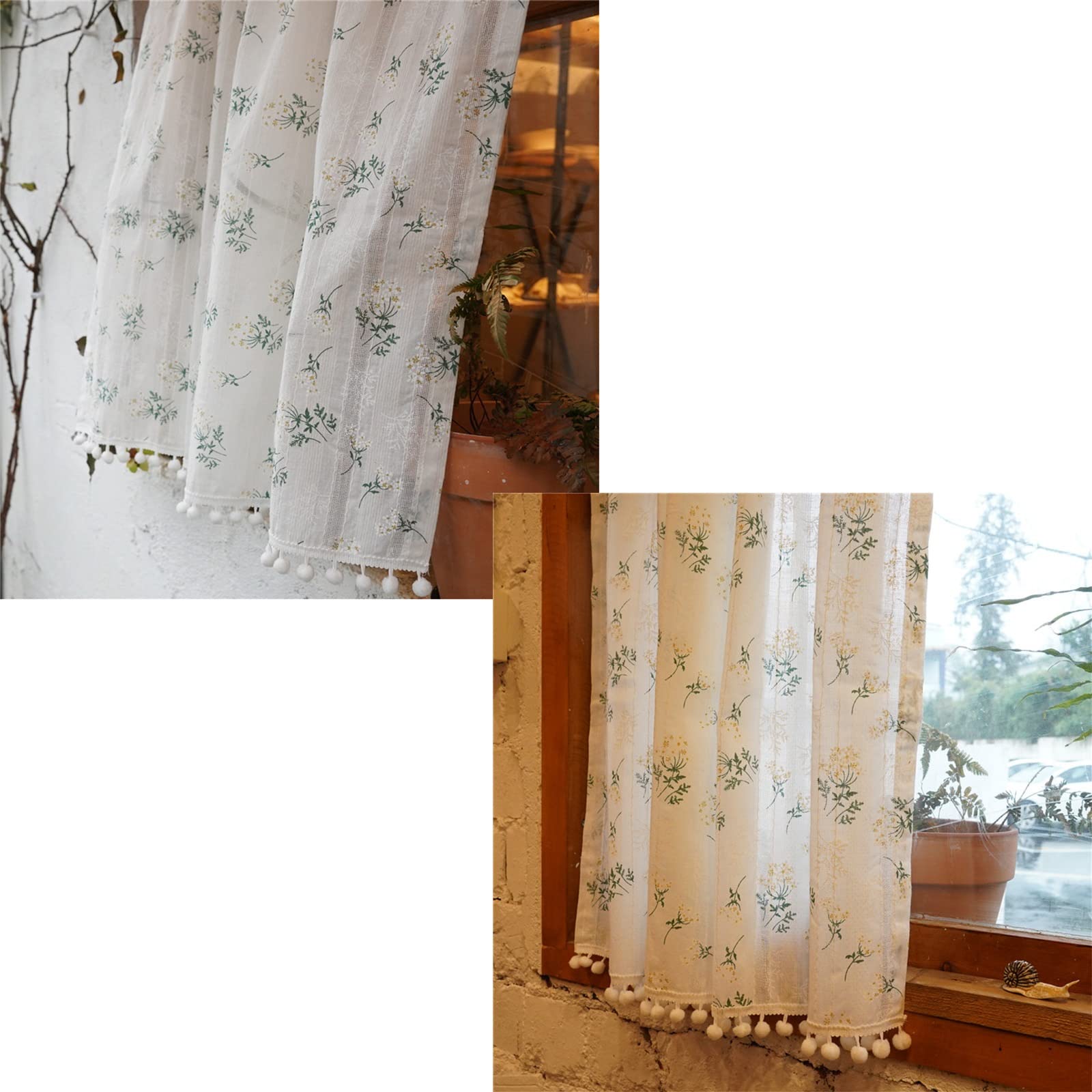 Farmhouse Kitchen Curtain Valances - 1 Piece Short Cafe Curtains for Half Windows - Bathroom & Cabinet Door Drapes - Rustic Home Decor for Kitchen, Dining Room & Farmhouse Style Interiors