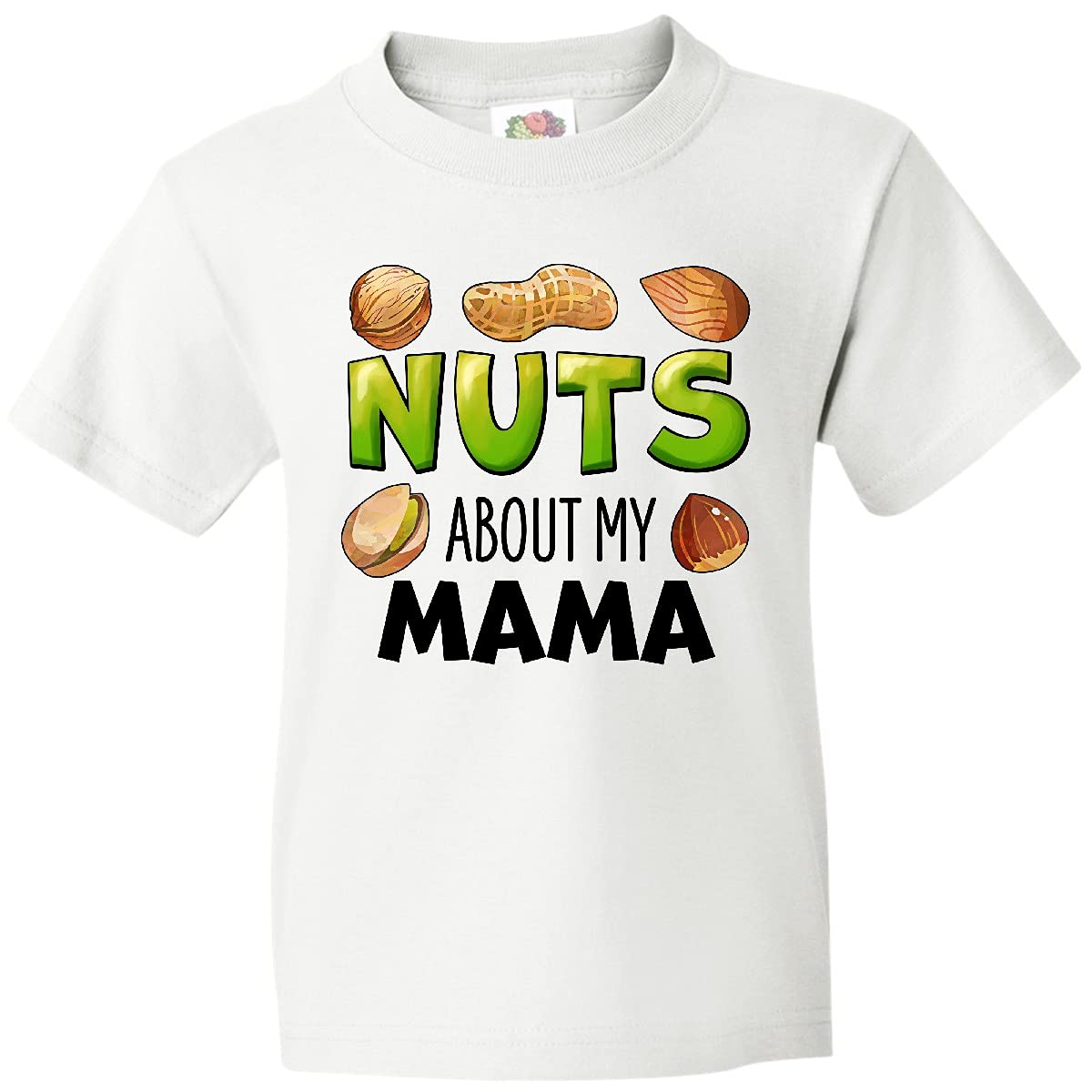 Inktastic 'Nuts About My Mama' Peanut, Almond, Pistachio Youth T-Shirt - Cute Kids Graphic Tee for Mother's Day, Family Events & Casual Wear