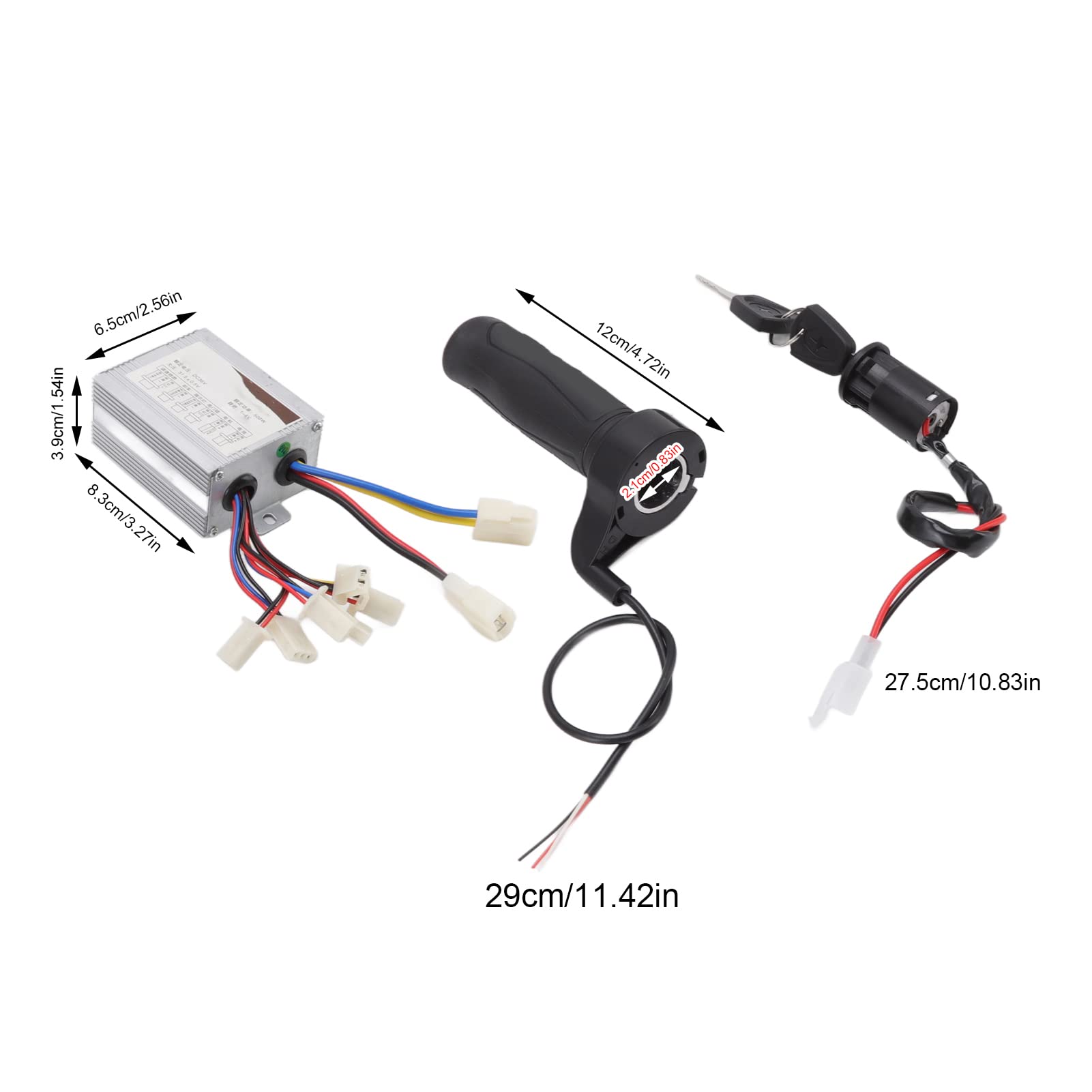 36V 500W Electric Scooter Brush Motor Controller with Throttle Grip - Compatible with E-Bikes, Electric Scooters & Door Locks - Perfect for Commuting, Urban Travel & Home Security Systems