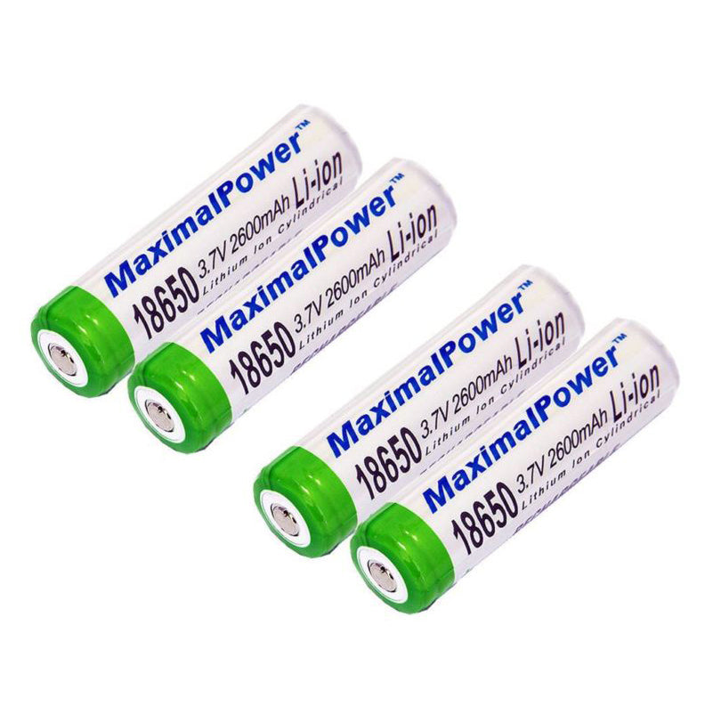 MaximalPower 2-Pack Rechargeable 18650 & 168A Lithium-ion Batteries - 3.7V 2600mAh Button Top for Flashlights, Vapes & Electronics | Long-Lasting Power Solution
