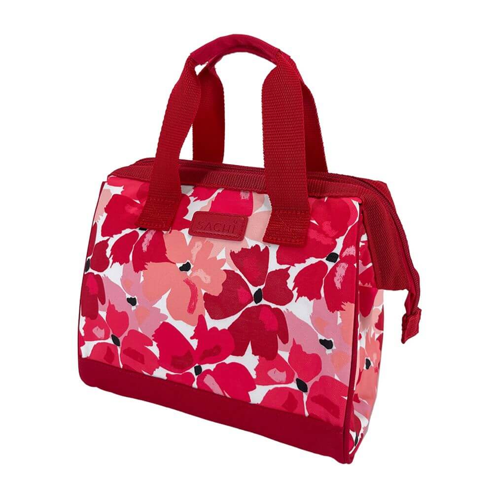 Sachi Insulated Lunch Bag for Work & School - Leakproof & Eco-Friendly Cooler Tote with Red Poppies Design - Perfect for Office, Picnic & Travel