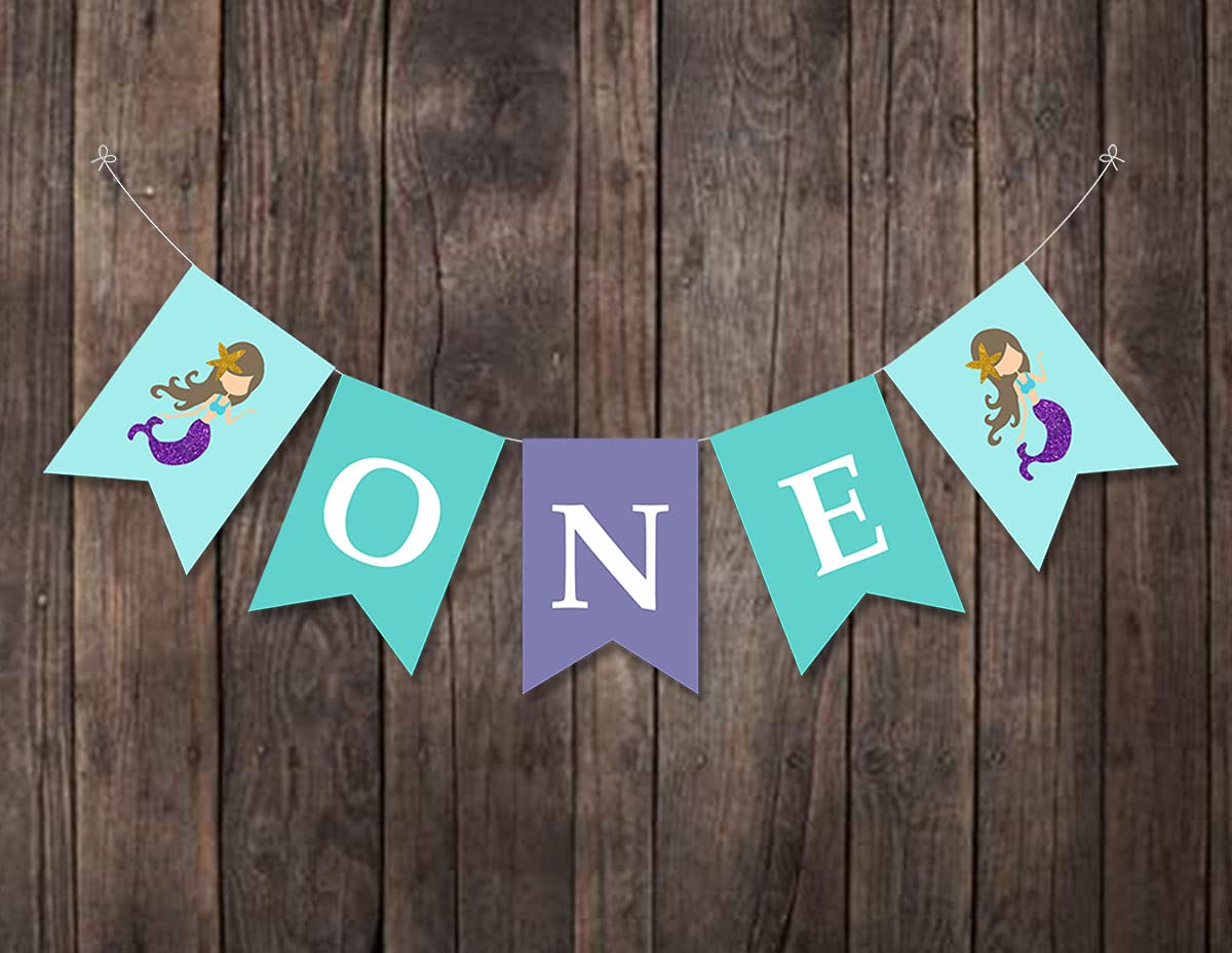 Mermaid First Birthday Party Highchair Banner & Decorations - The Bash Affair | 1st Birthday Party Supplies for Girls, Baby Shower, High Chair Sign | Perfect for Mermaid-Themed Birthday Celebrations & Baby Showers