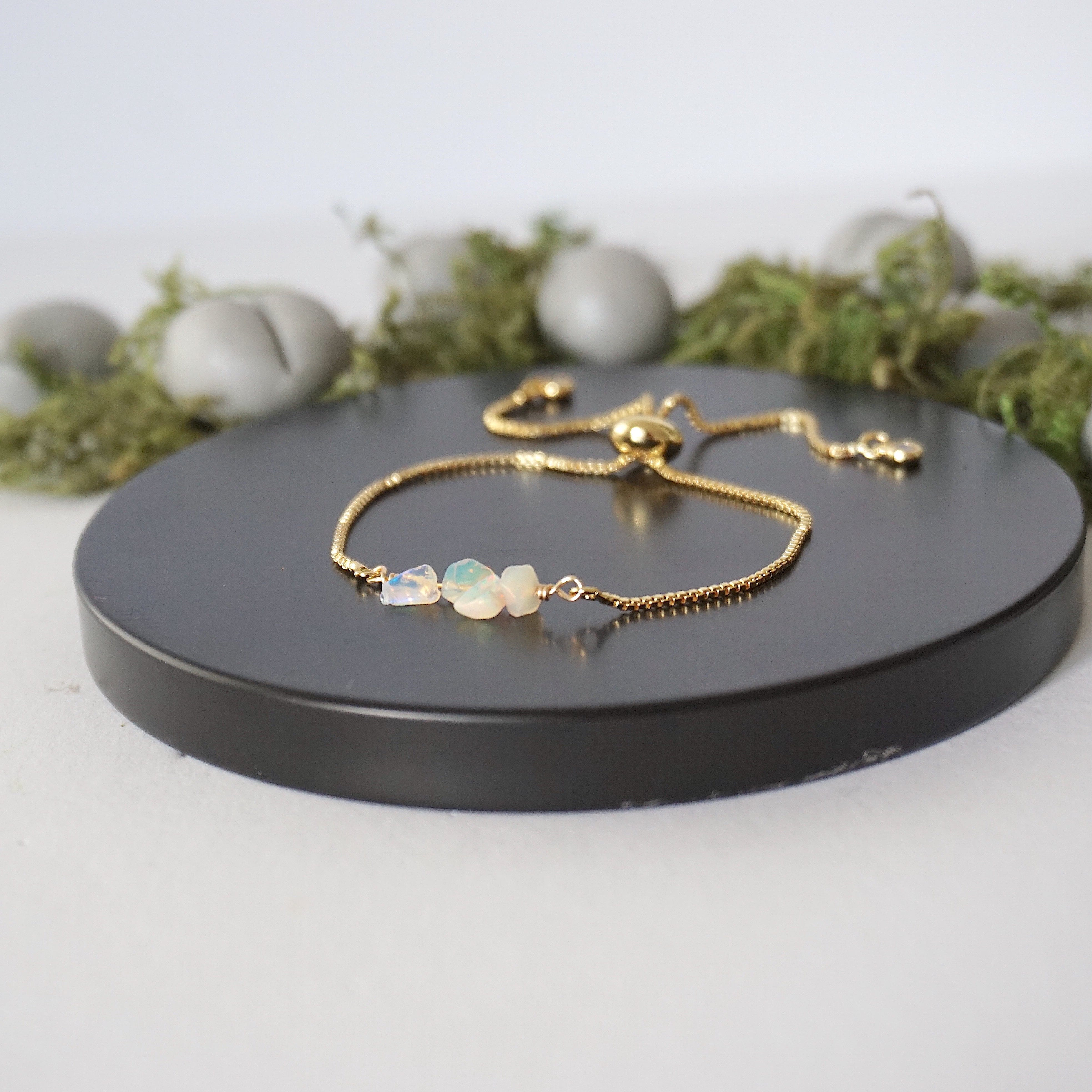 14K Gold Plated Adjustable Fire Opal Bolo Crystal Bracelet for Women | Elegant Boho Jewelry Gift for Birthday, Anniversary & Special Occasions