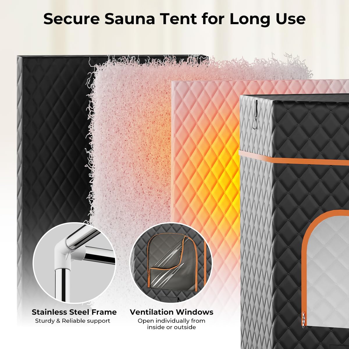Portable Sauna Tent for Home - 3L 1200W Steamer with Folding Chair & 15 Heating Speeds | Personal Indoor Steam Sauna Box (Black) | Perfect for Relaxation, Detox & Weight Loss at Home